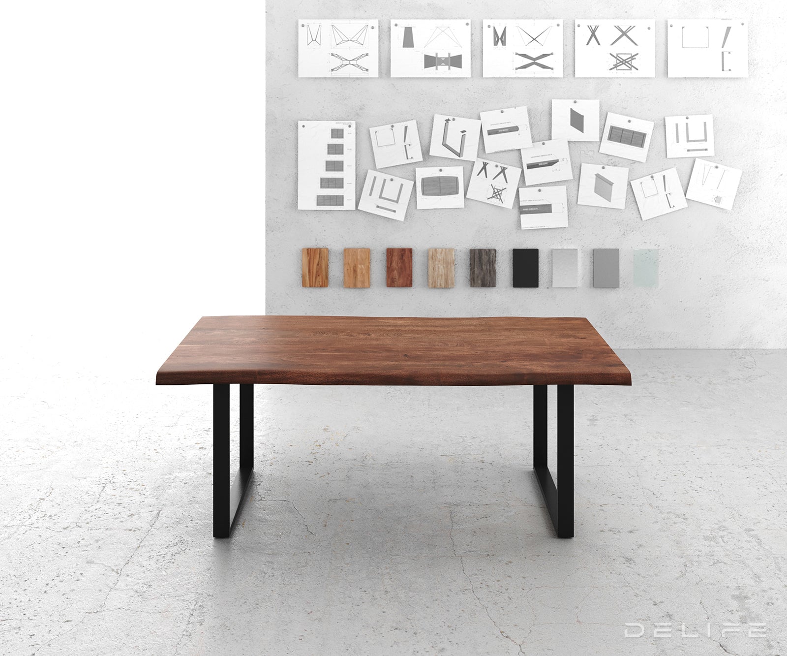 Blagovaonski stol Edge, Materijal: Bagrem, Debljina ploče: 5,5cm