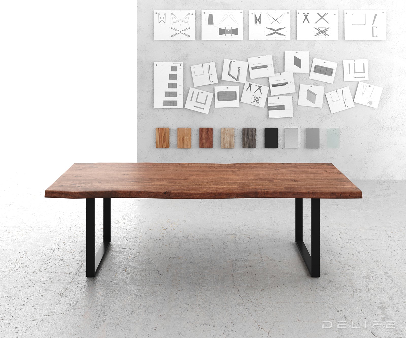 Blagovaonski stol Edge, Materijal: Bagrem, Debljina ploče: 5,5cm