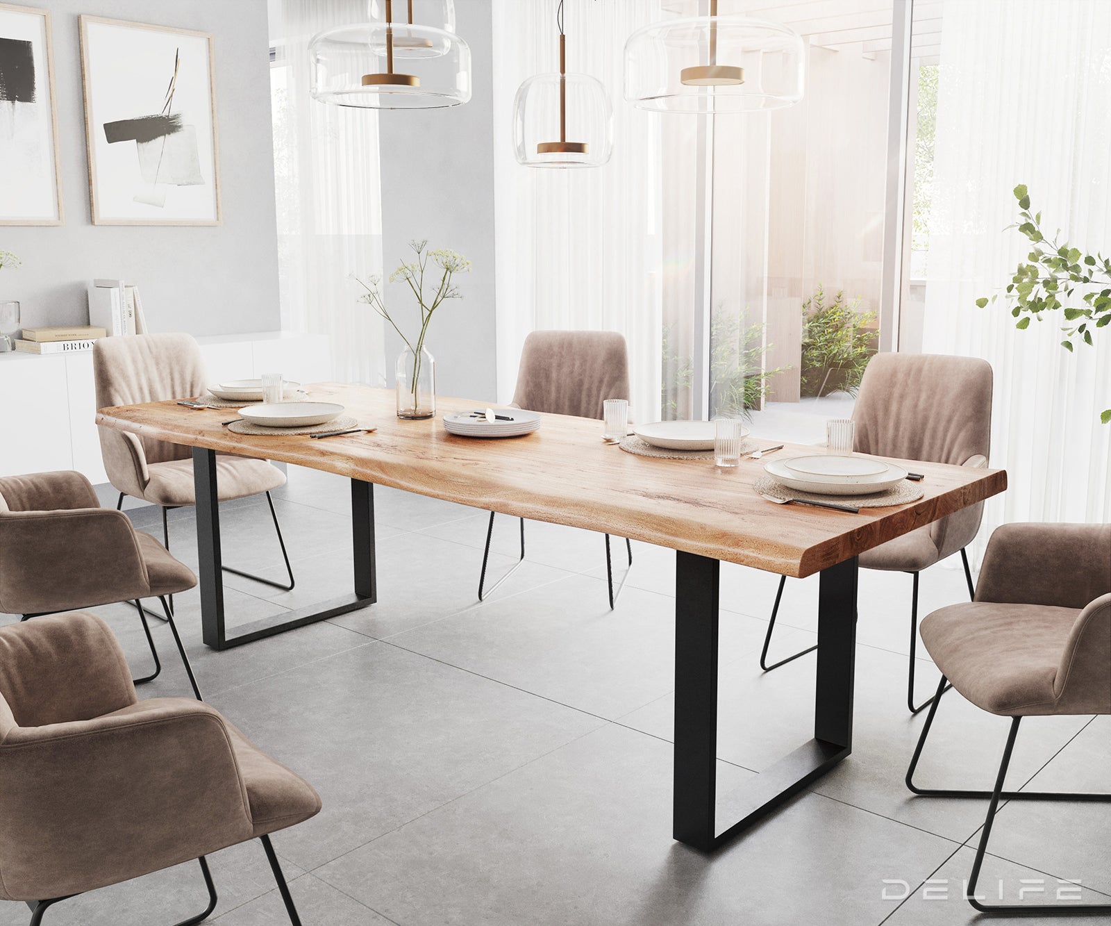 Blagovaonski stol Edge, Materijal: Bagrem, Debljina ploče: 5,5cm