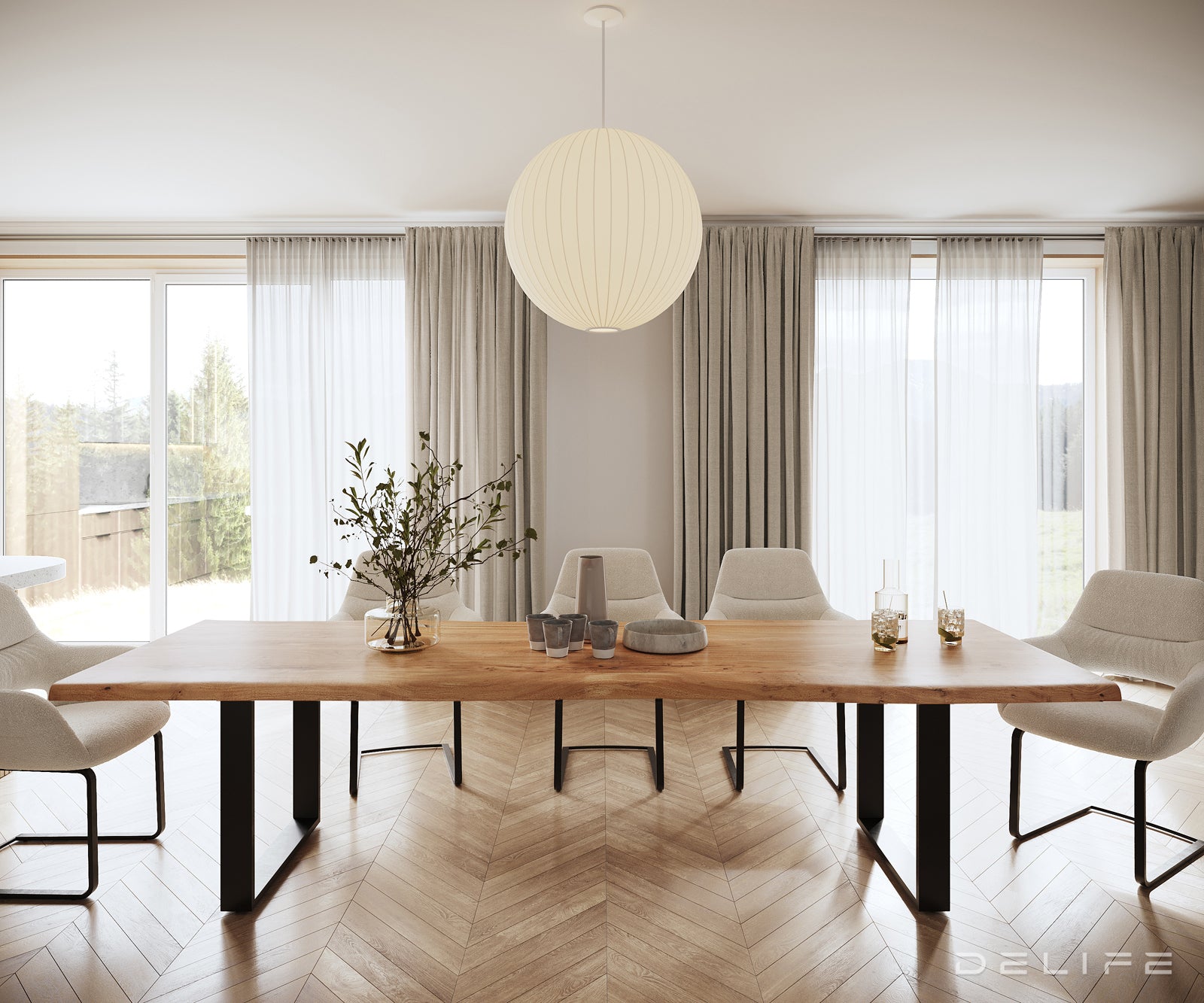 Blagovaonski stol Edge, Materijal: Bagrem, Debljina ploče: 5,5cm