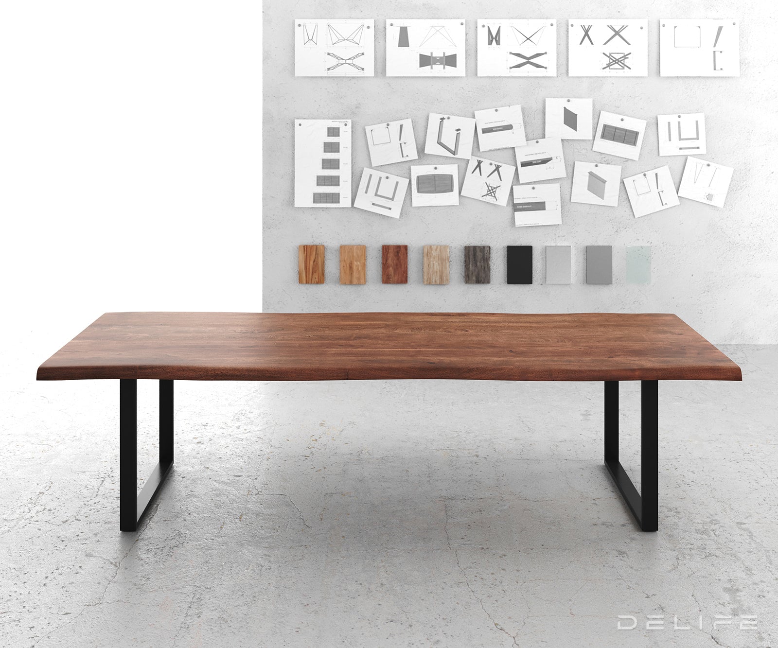 Blagovaonski stol Edge, Materijal: Bagrem, Debljina ploče: 5,5cm