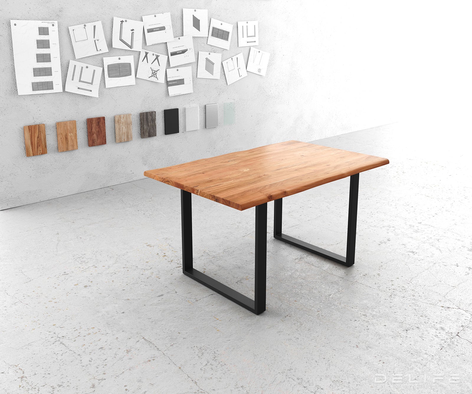 Blagovaonski stol Edge, Materijal: Bagrem, Debljina ploče: 3,5cm