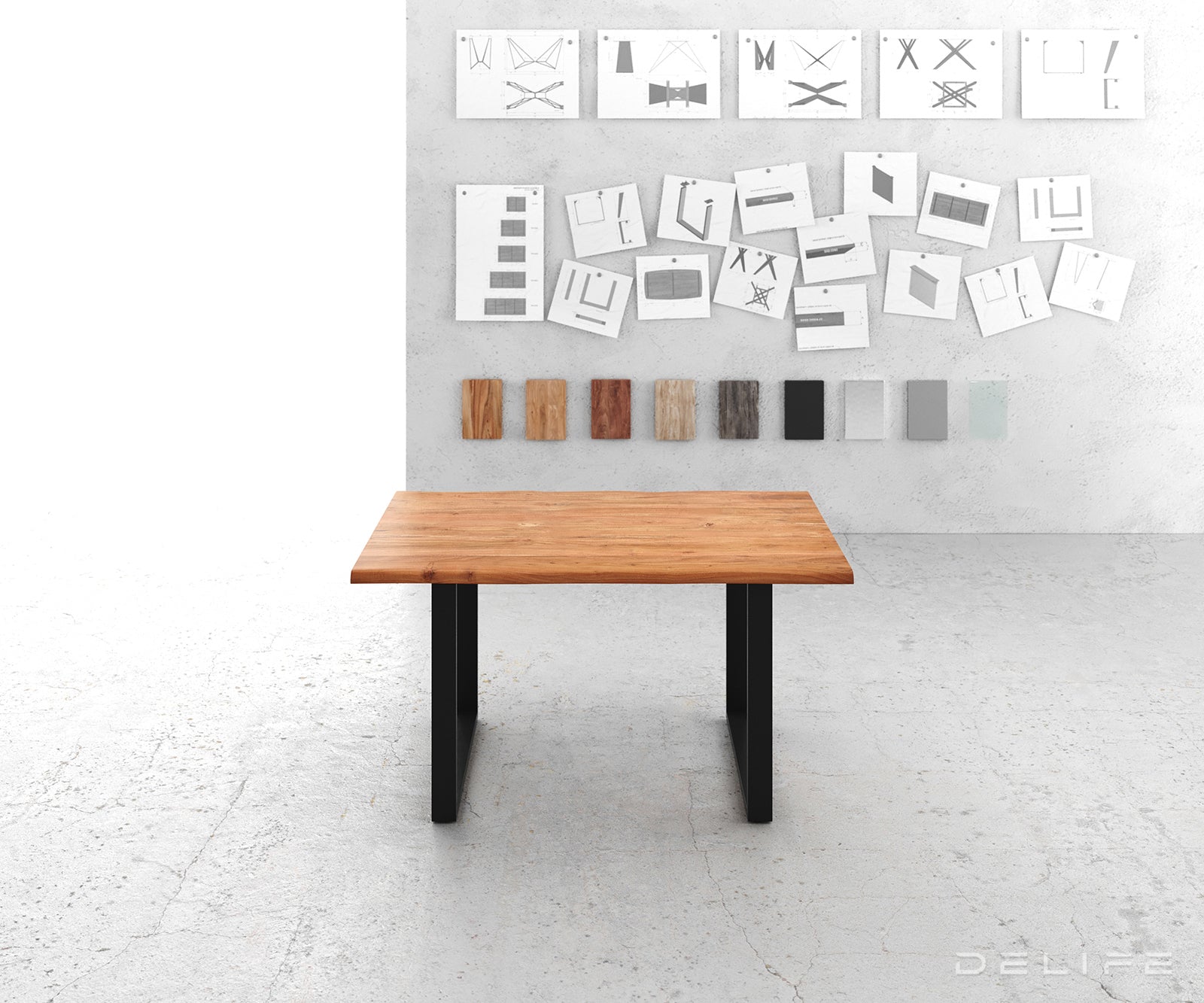 Blagovaonski stol Edge, Materijal: Bagrem, Debljina ploče: 3,5cm