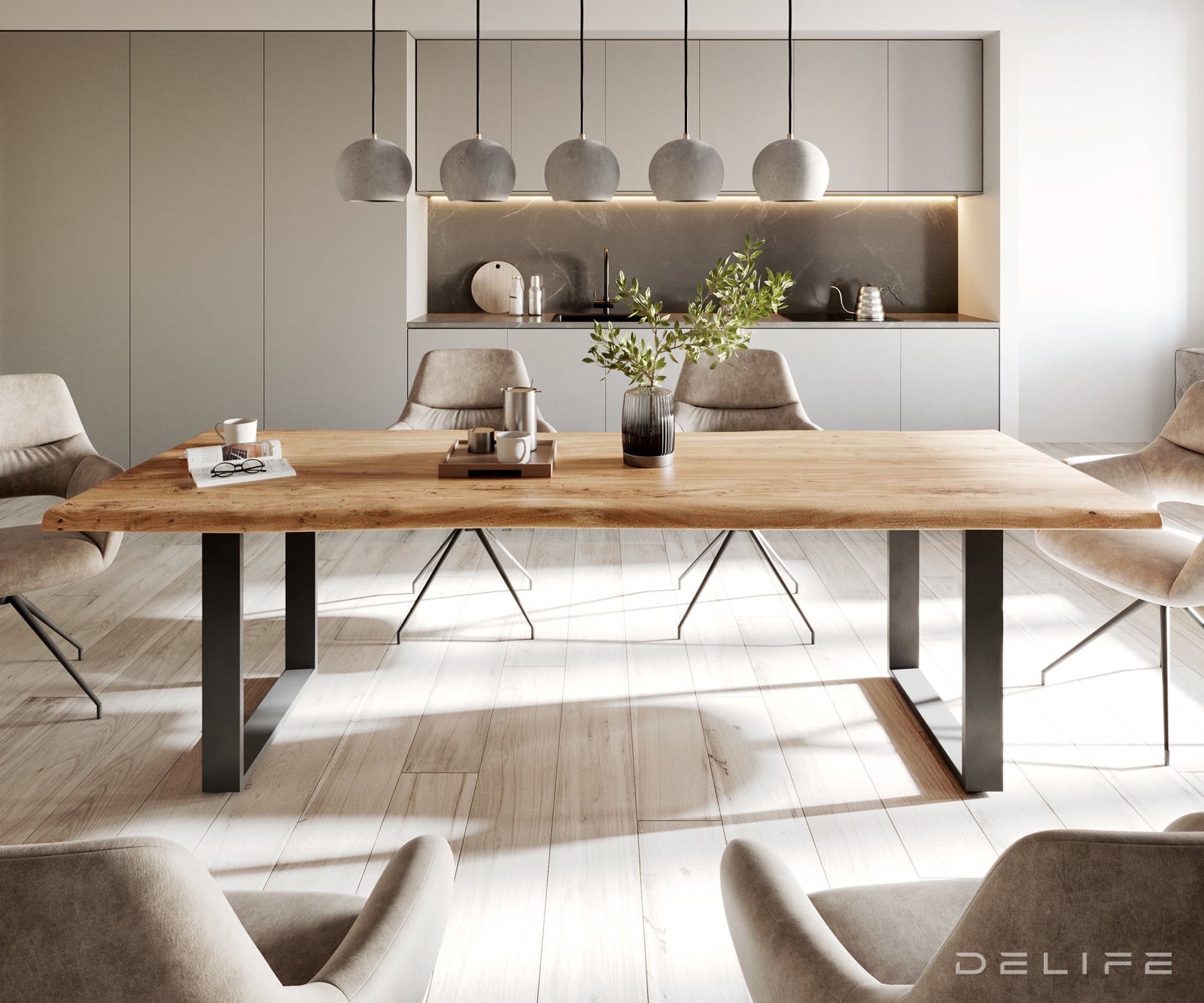 Blagovaonski stol Edge, Materijal: Bagrem, Debljina ploče: 3,5cm