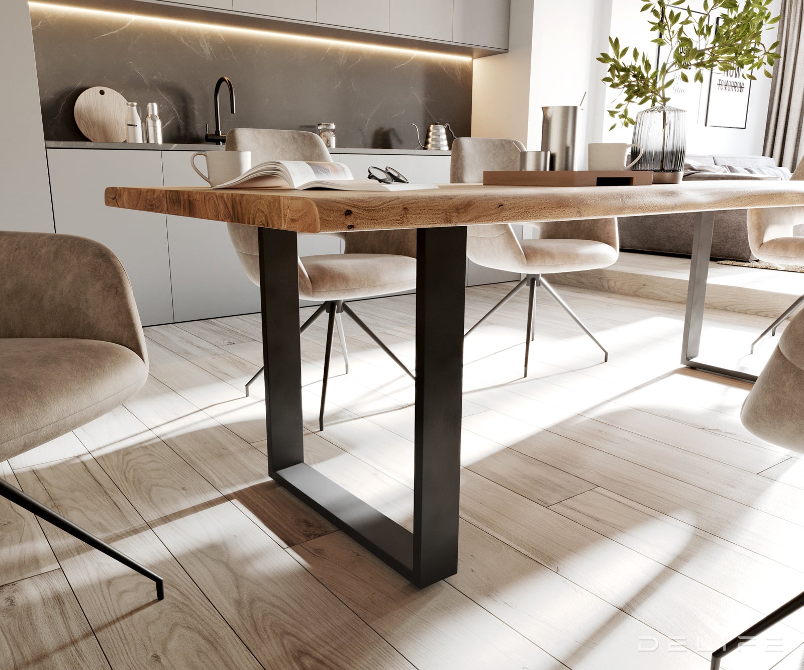 Blagovaonski stol Edge, Materijal: Bagrem, Debljina ploče: 3,5cm