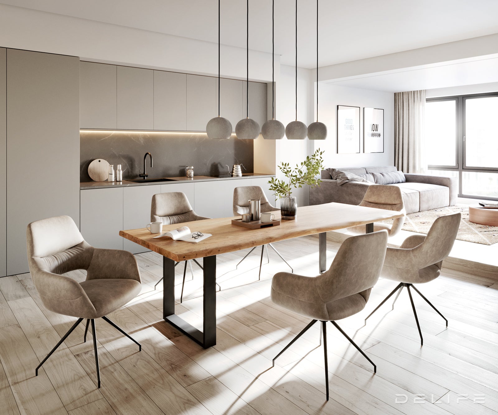 Blagovaonski stol Edge, Materijal: Bagrem, Debljina ploče: 3,5cm