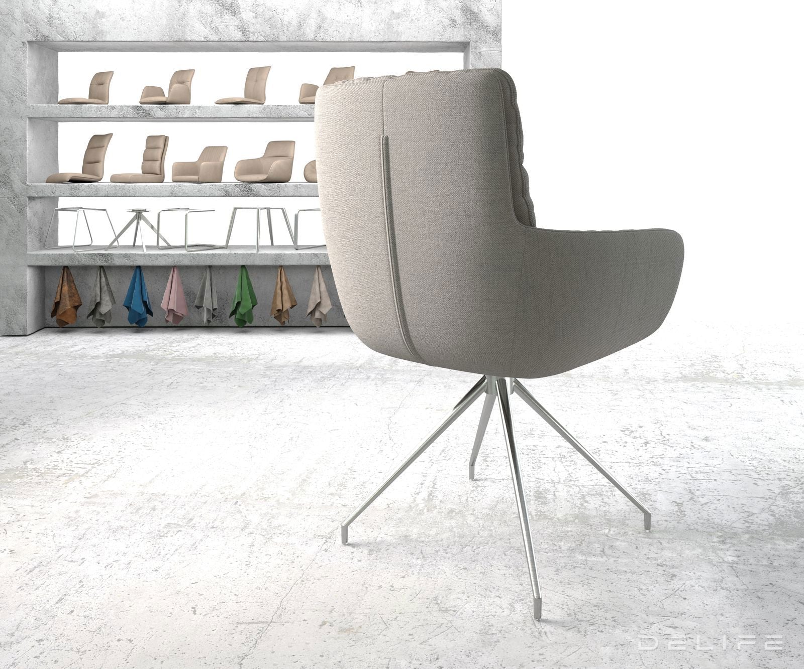 Blagovaonska stolica s rukonaslonom Abelia, Materijal: Ravno tkanje