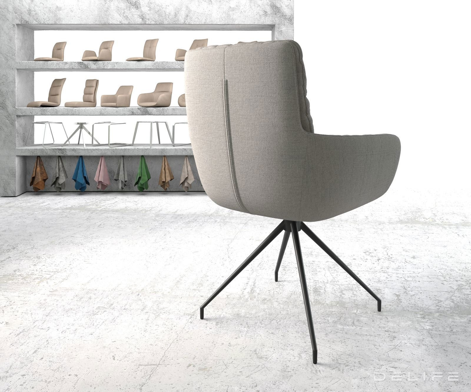 Blagovaonska stolica s rukonaslonom Abelia, Materijal: Ravno tkanje