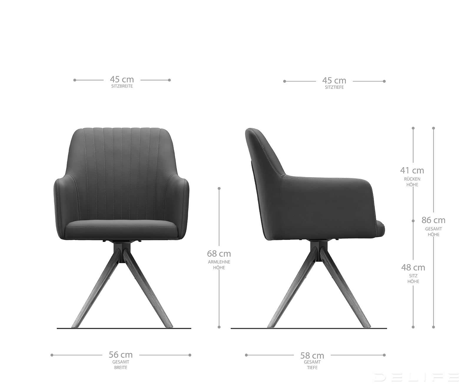 Blagovaonska stolica Greg, Materijal: Mikrofibra