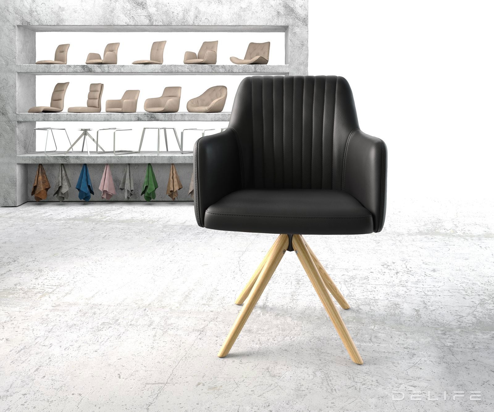 Blagovaonska stolica Greg, Materijal: Koža