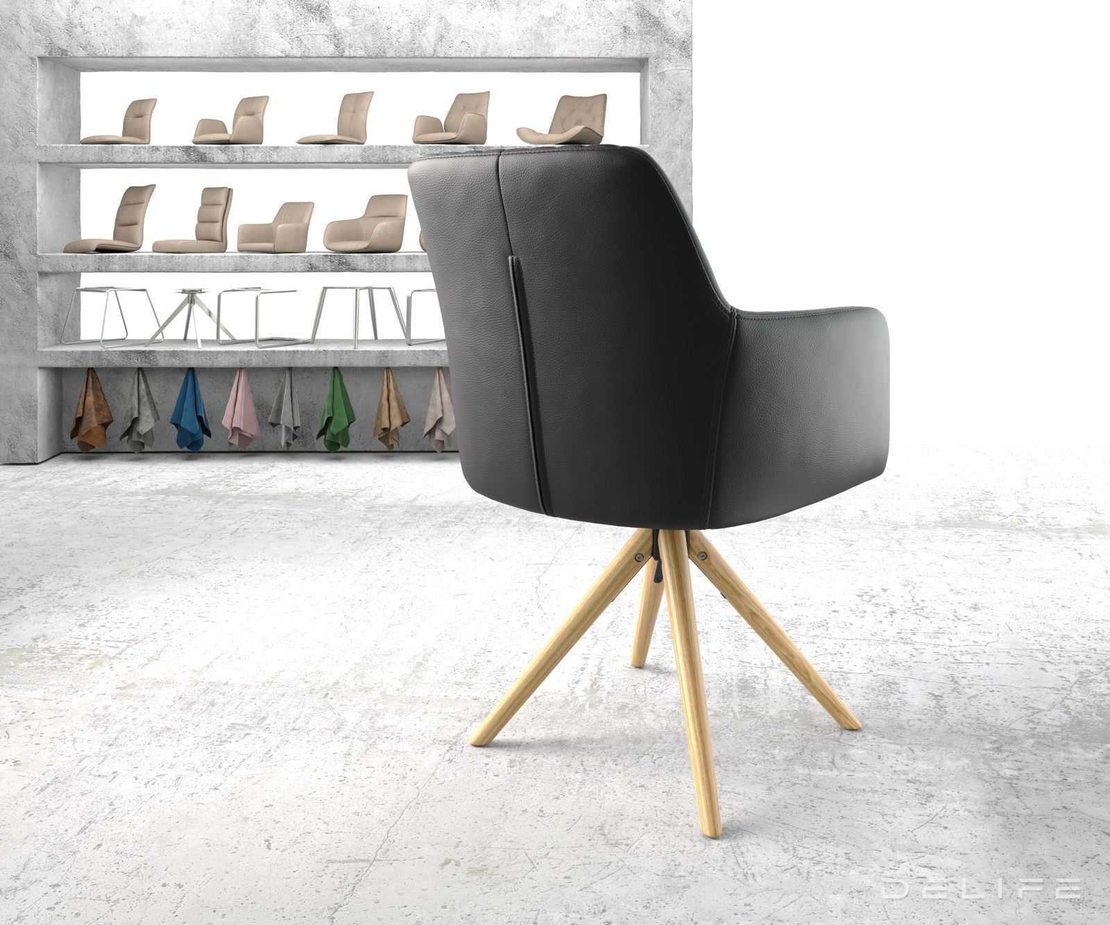 Blagovaonska stolica Greg, Materijal: Koža