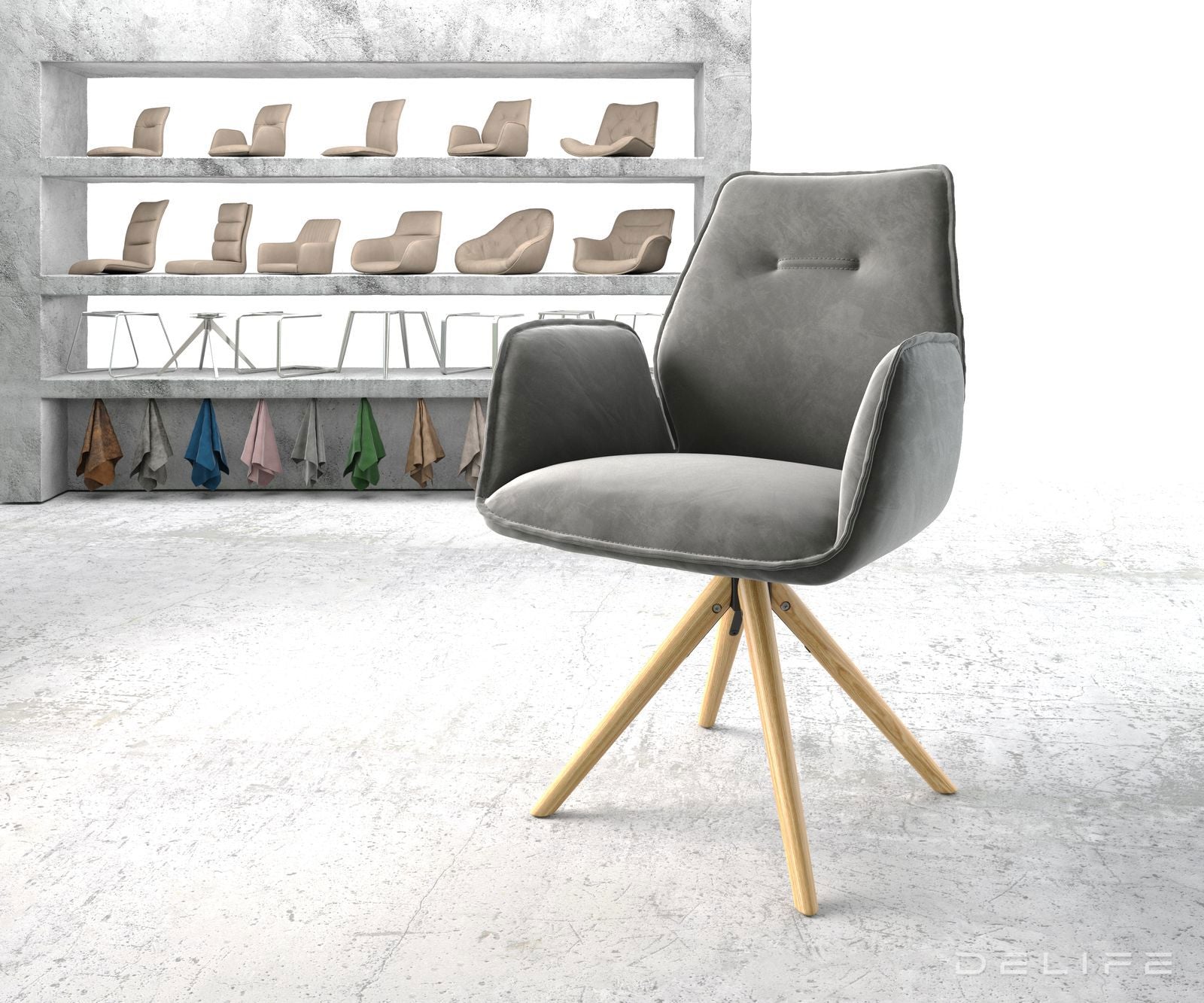 Blagovaonska stolica Zoa, Materijal: Baršun