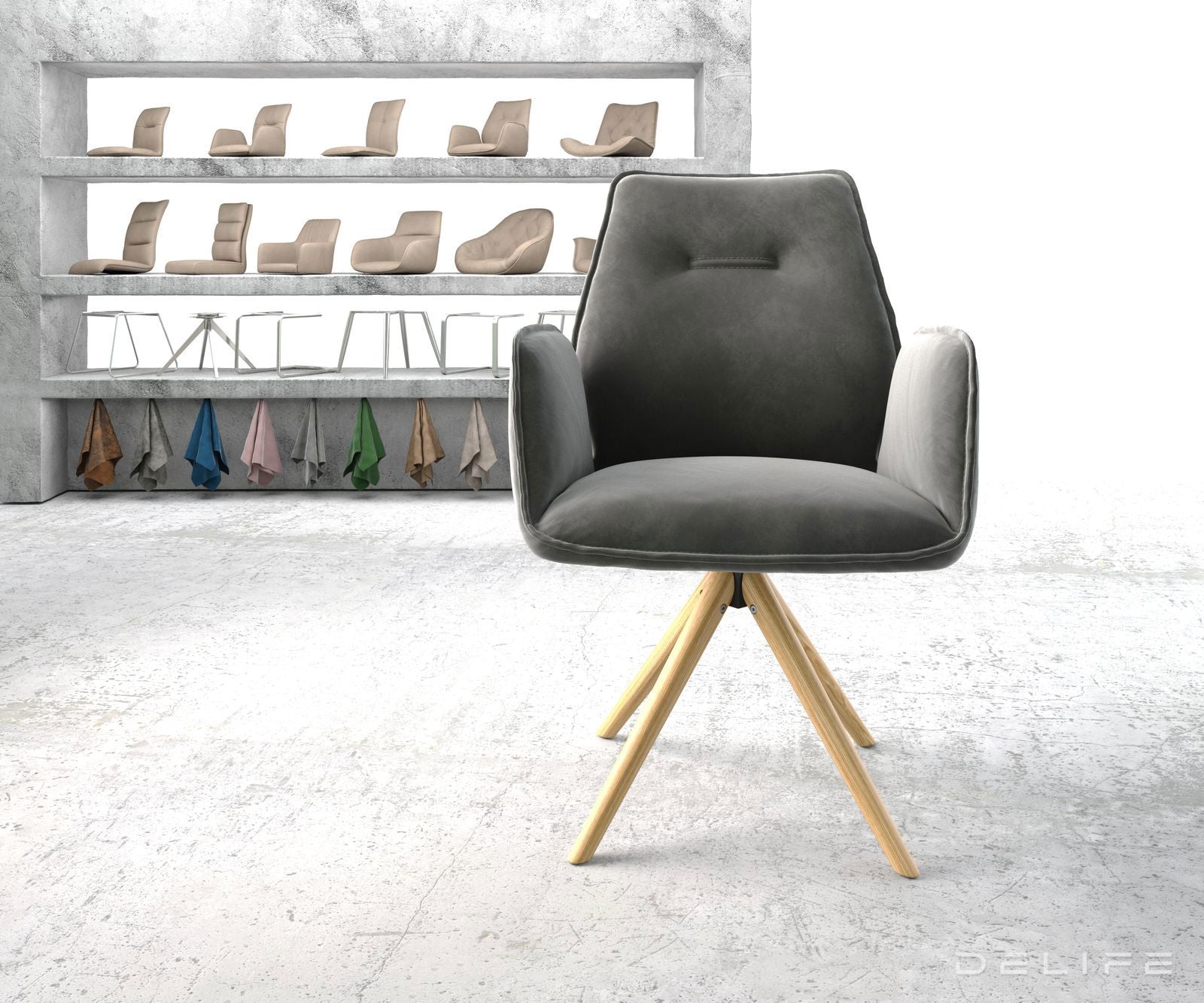 Blagovaonska stolica Zoa, Materijal: Baršun