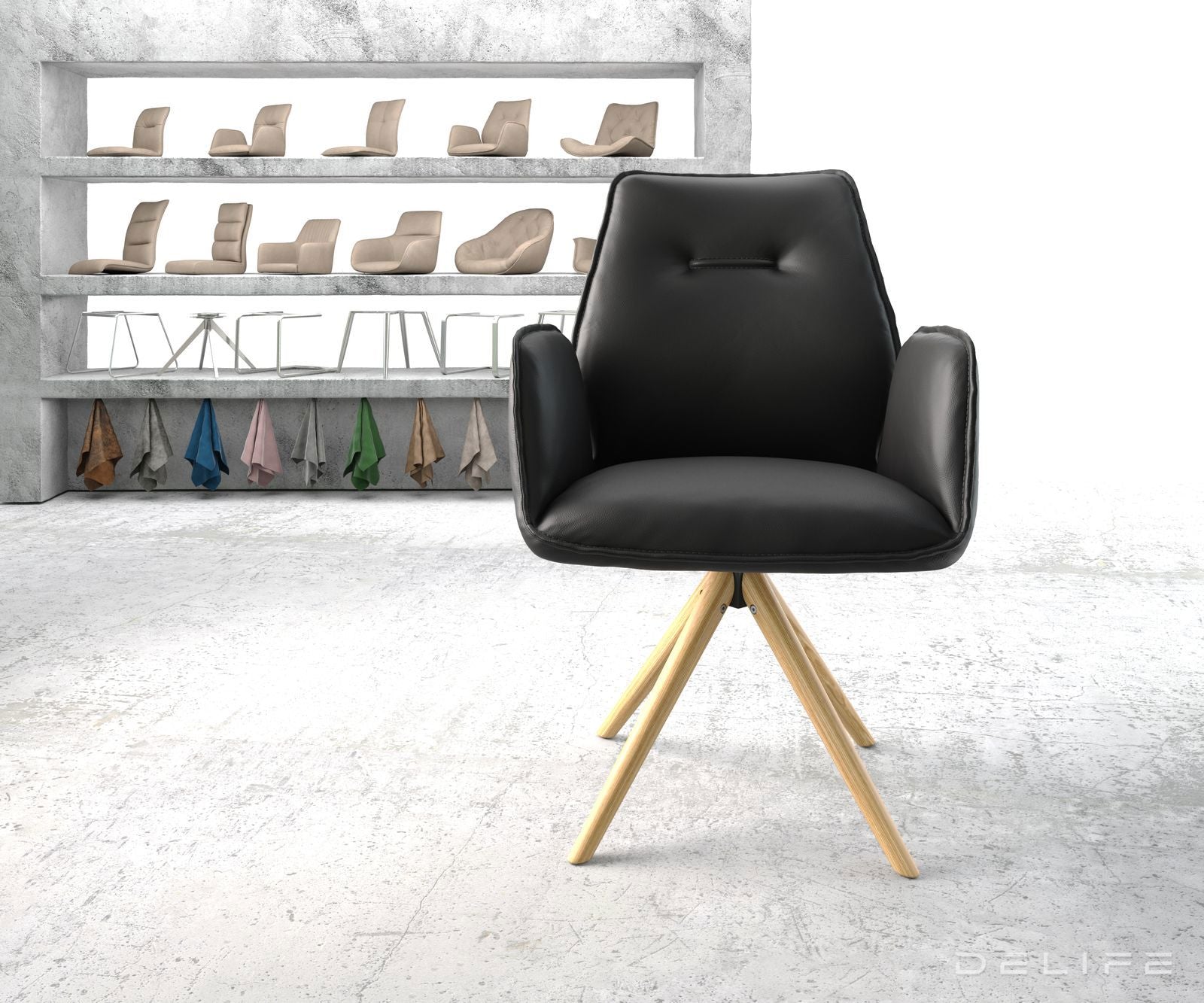 Blagovaonska stolica Zoa, Materijal: Koža