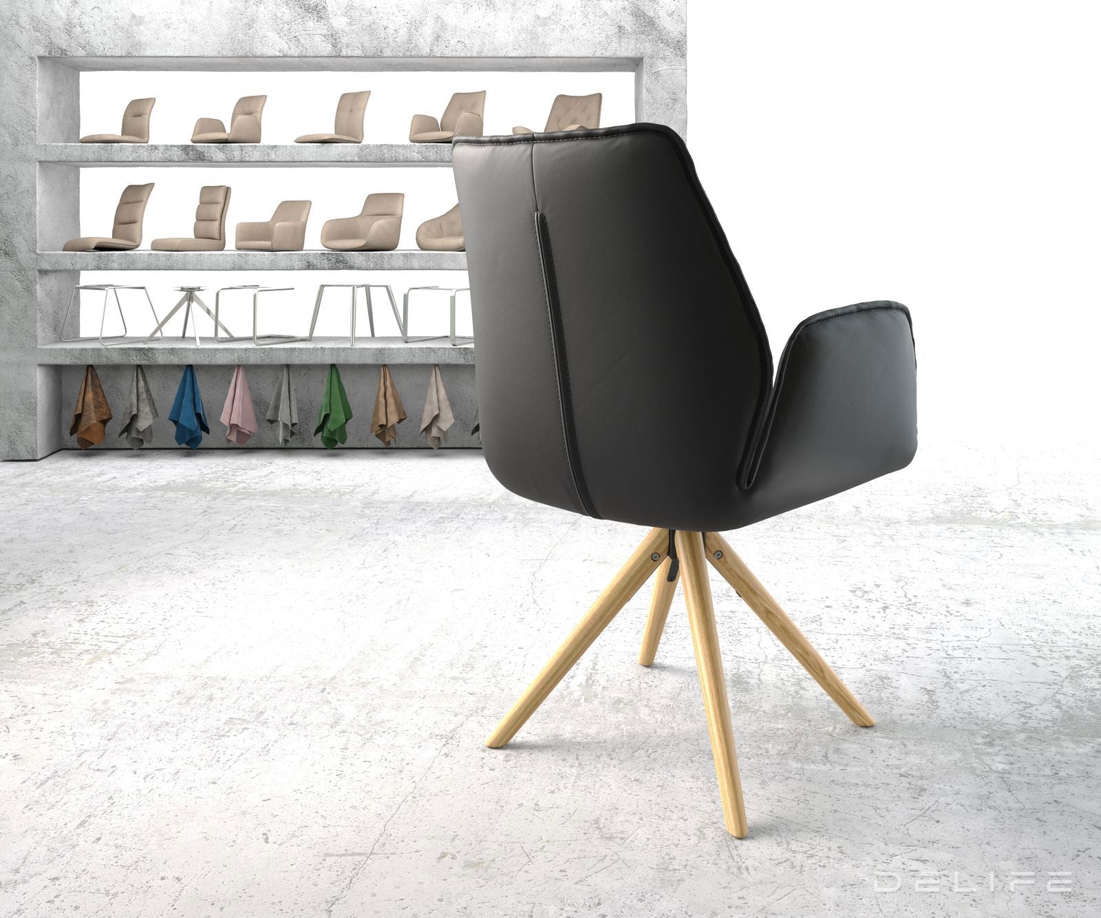 Blagovaonska stolica Zoa, Materijal: Koža