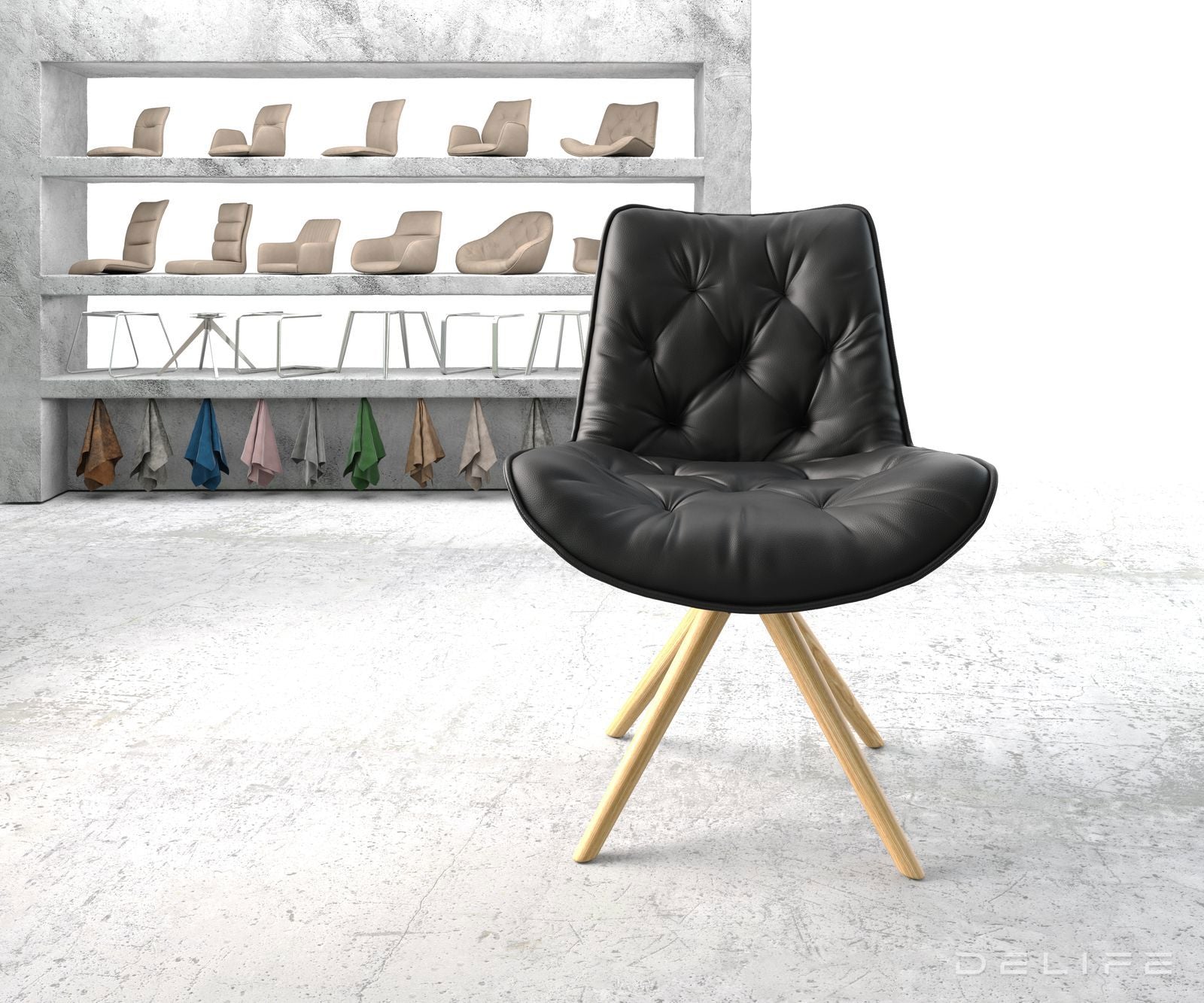 Blagovaonska stolica Taimi, Materijal: Koža