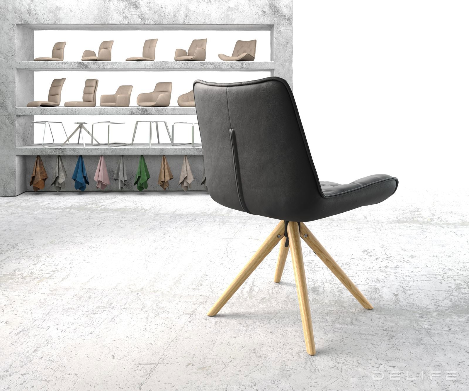 Blagovaonska stolica Taimi, Materijal: Koža