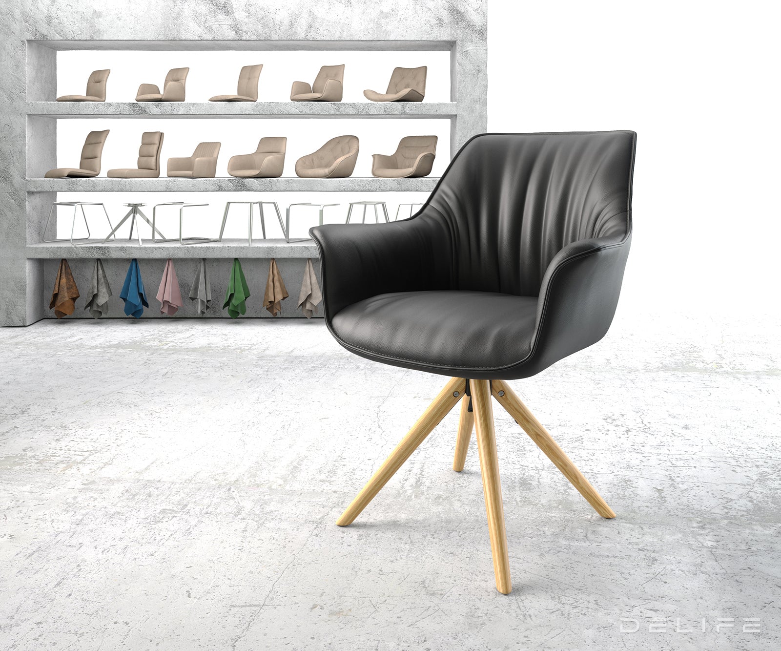 Blagovaonska stolica Keila, Materijal: Koža