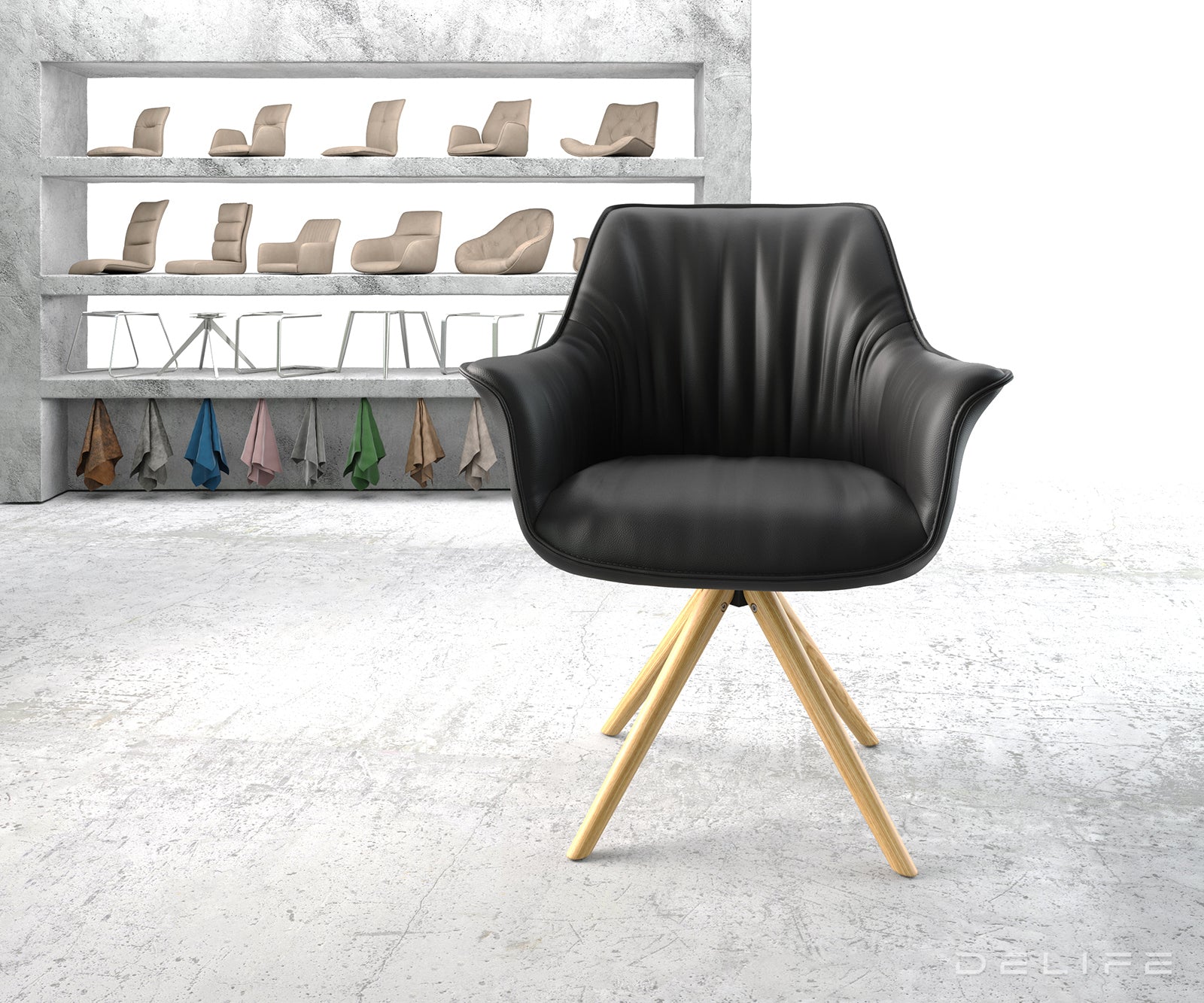 Blagovaonska stolica Keila, Materijal: Koža