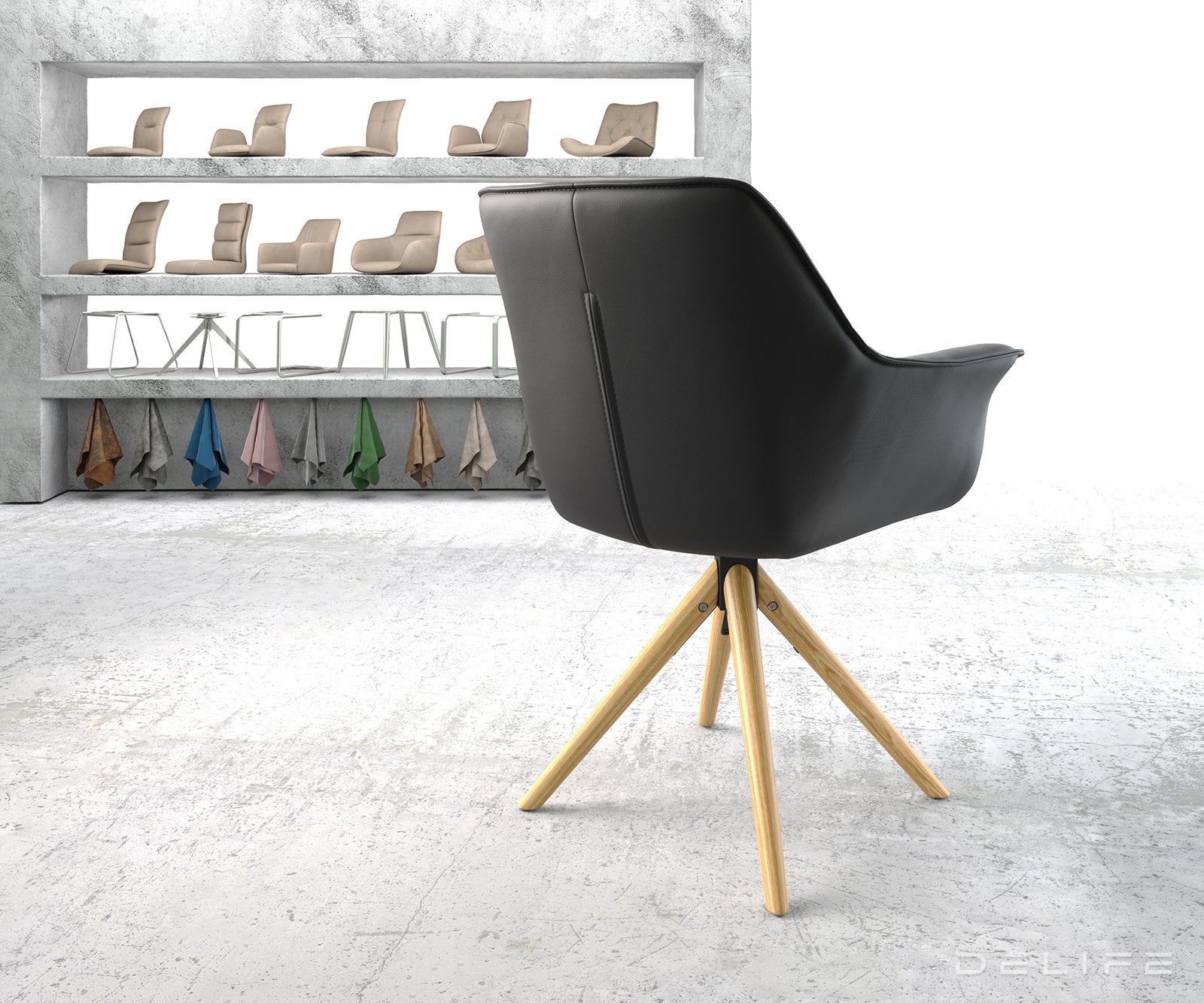 Blagovaonska stolica Keila, Materijal: Koža