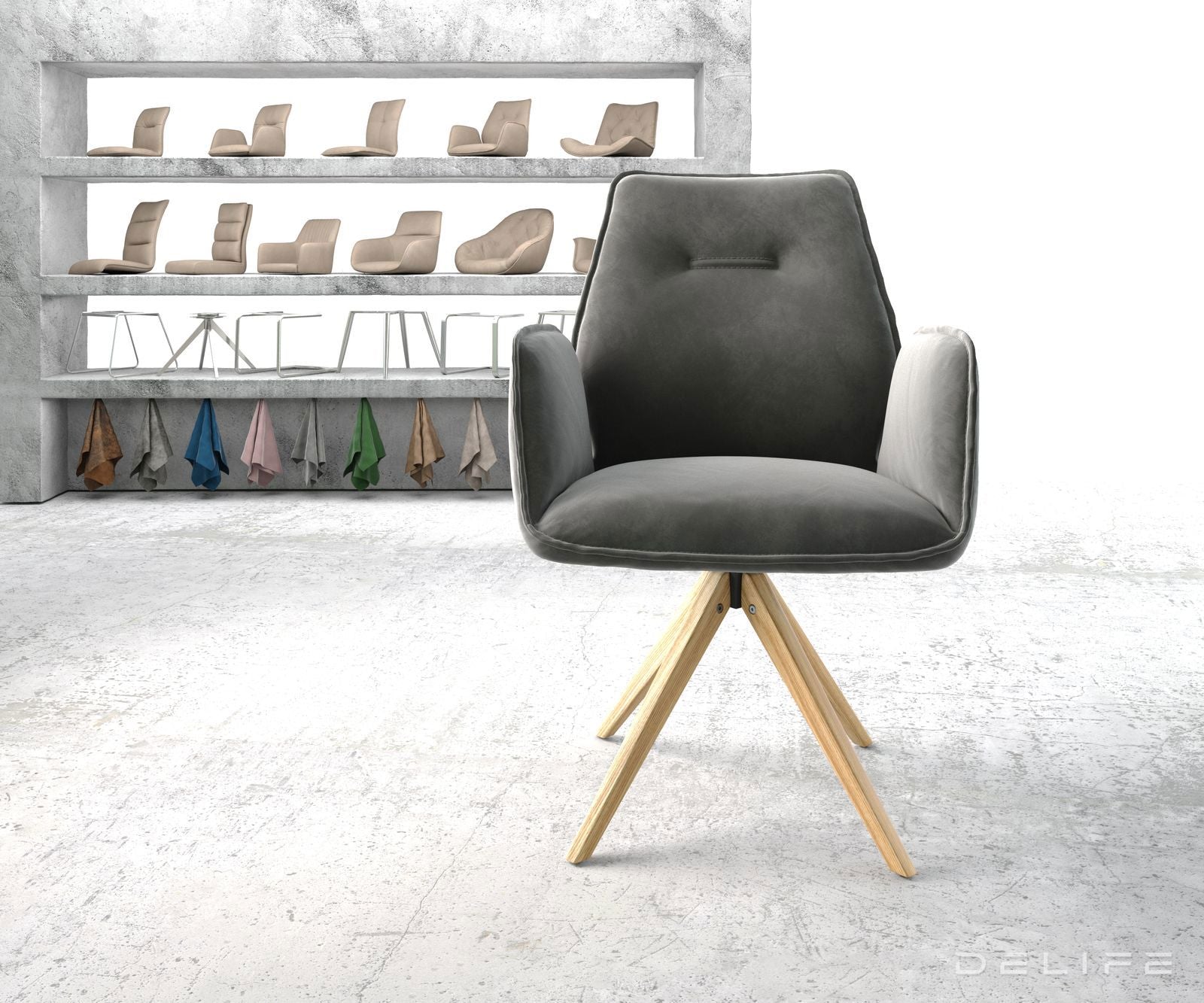 Blagovaonska stolica Zoa, Materijal: Baršun