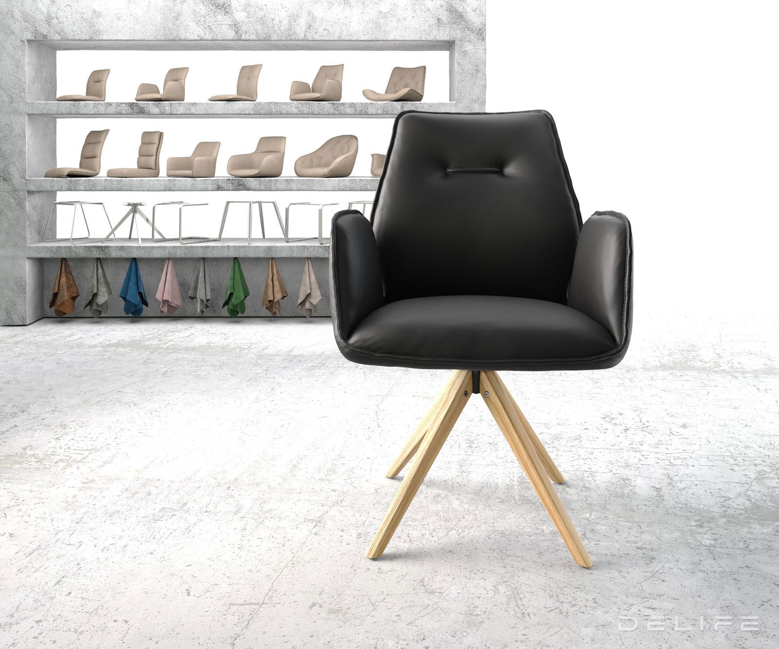 Blagovaonska stolica Zoa, Materijal: Koža