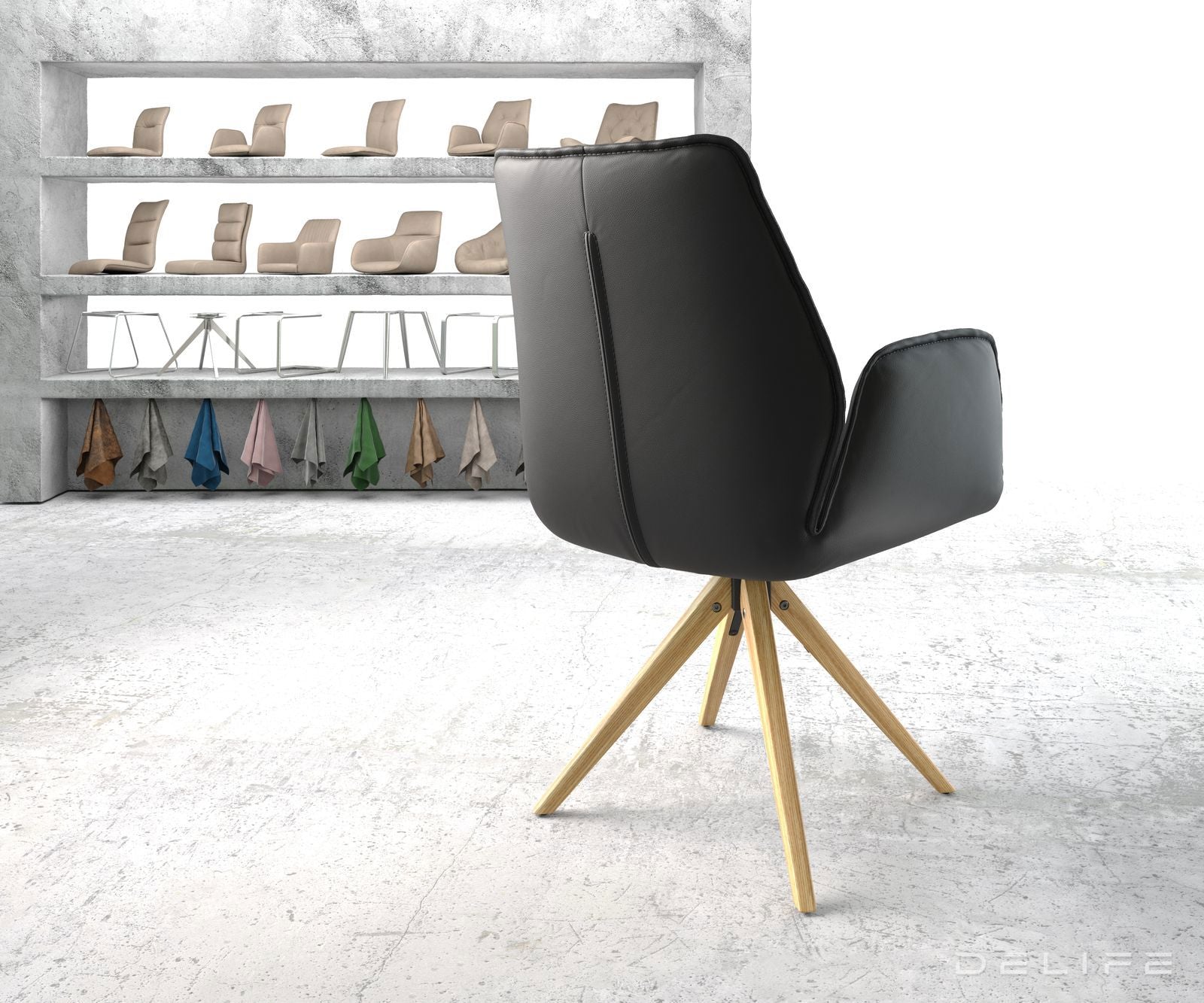 Blagovaonska stolica Zoa, Materijal: Koža