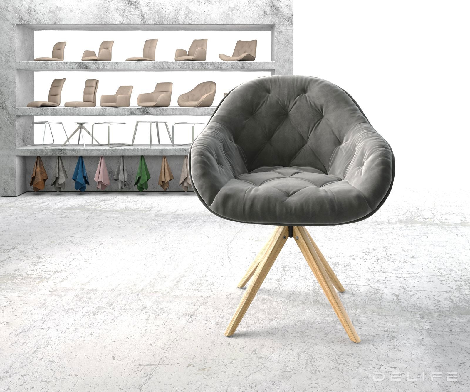 Blagovaonska stolica Gaio, Materijal: Baršun