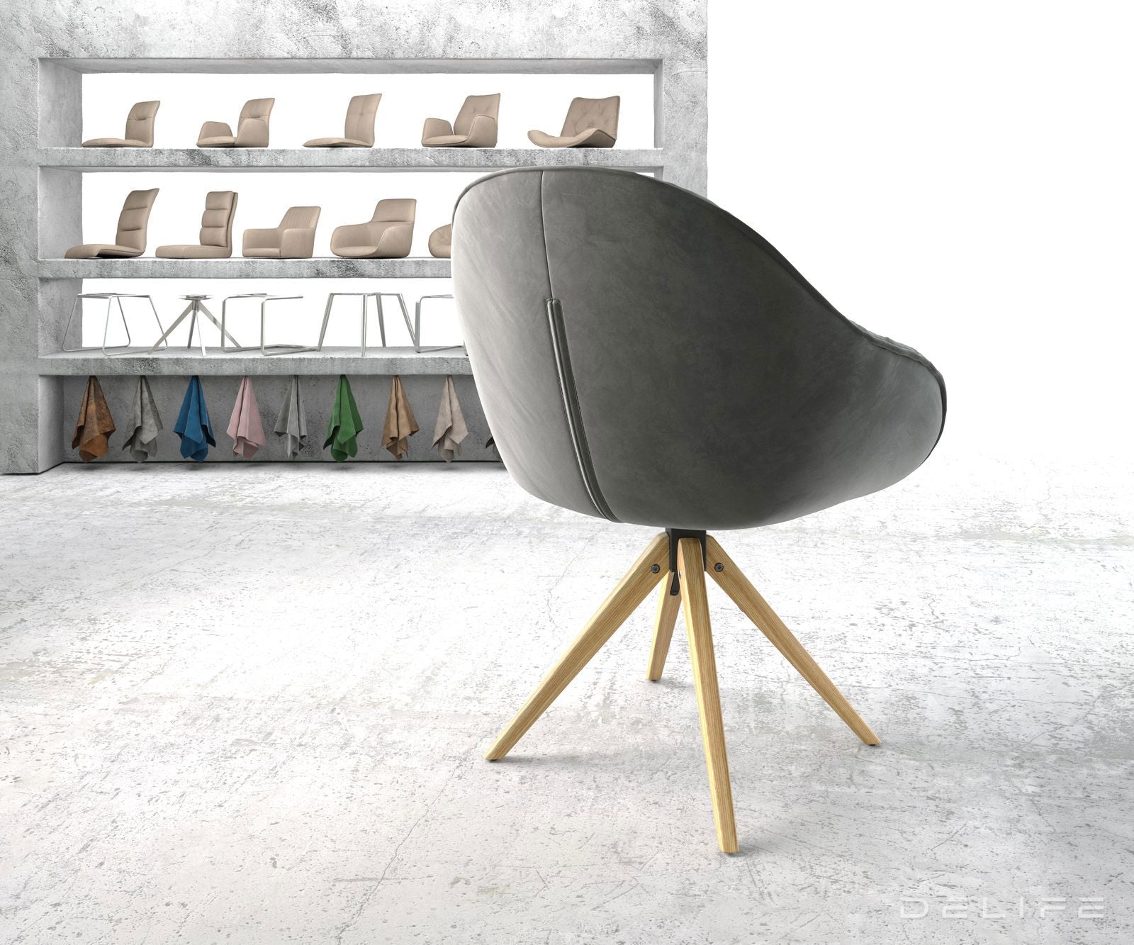 Blagovaonska stolica Gaio, Materijal: Baršun