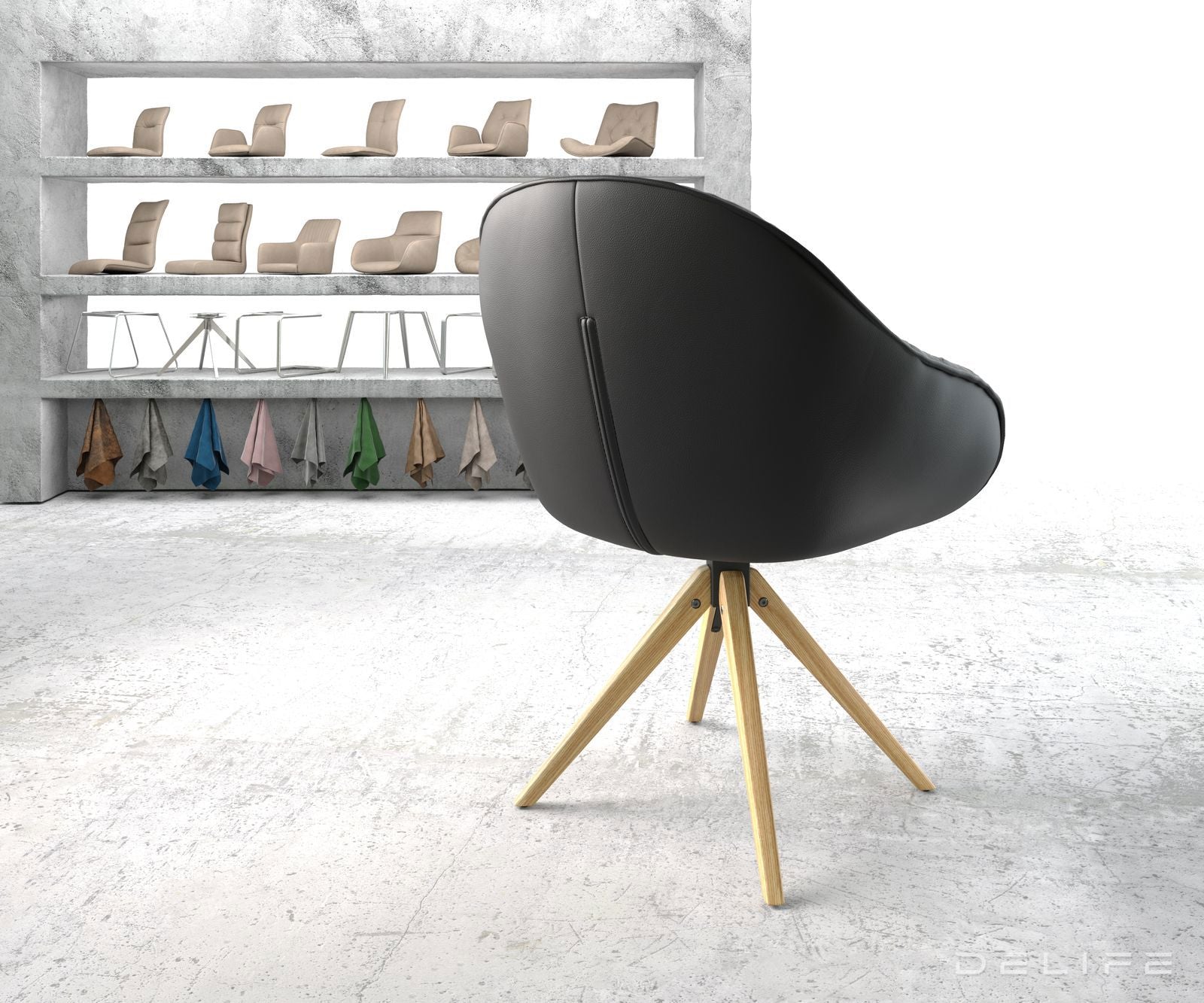 Blagovaonska stolica Gaio, Materijal: Koža