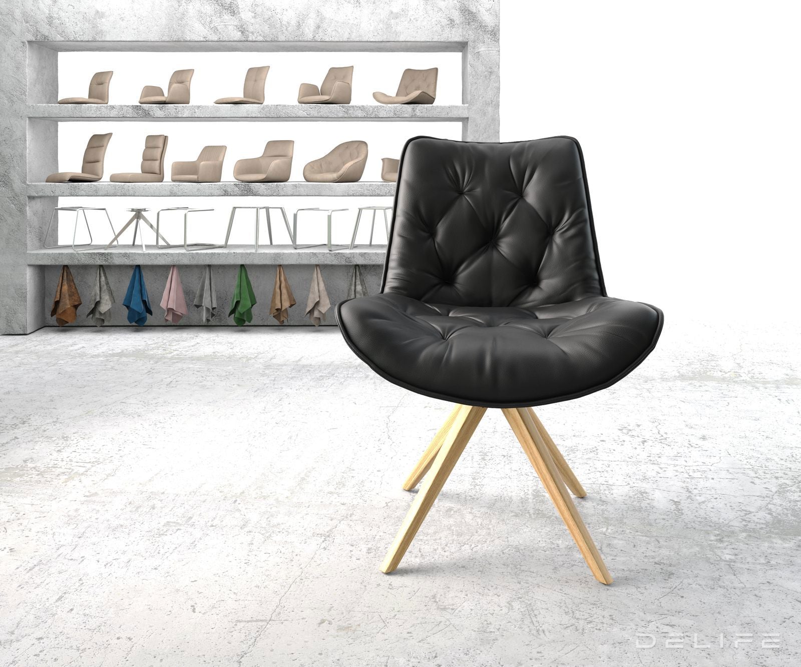 Blagovaonska stolica Taimi, Materijal: Koža