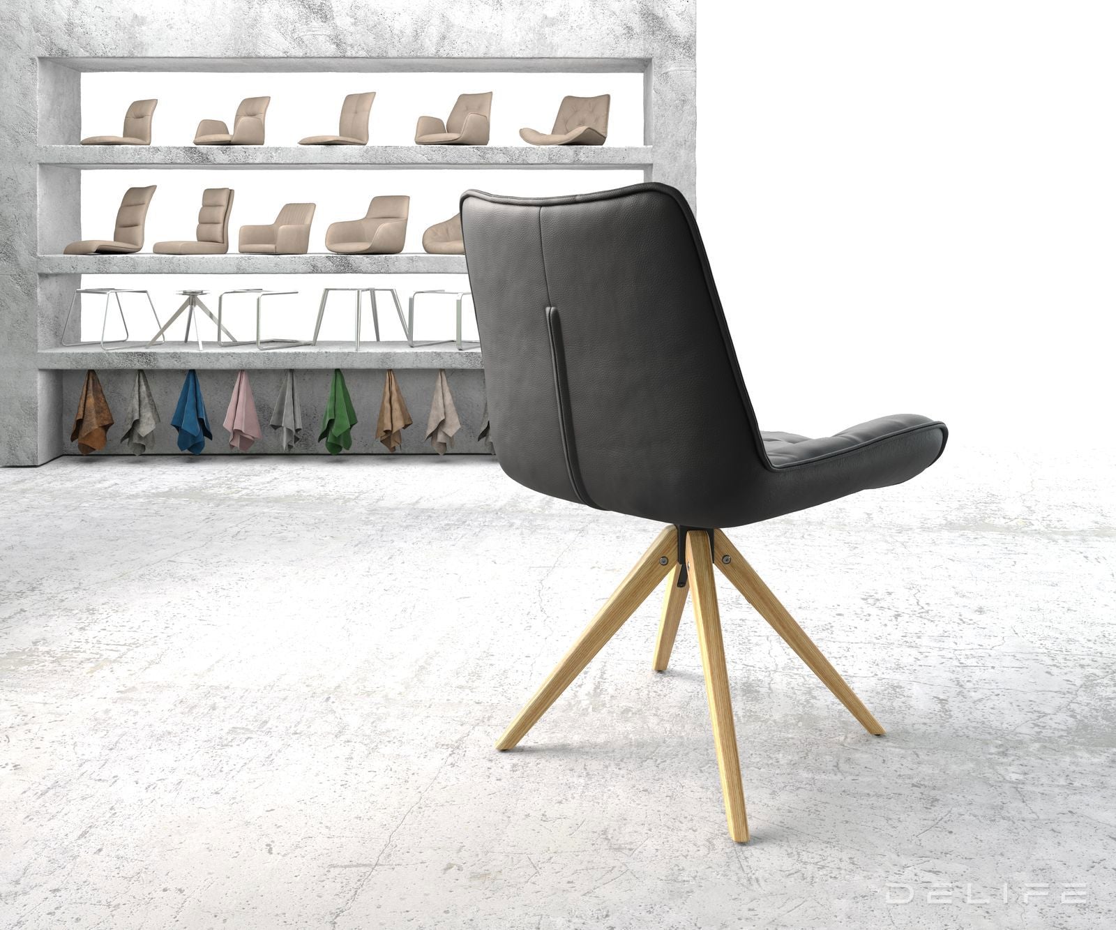 Blagovaonska stolica Taimi, Materijal: Koža