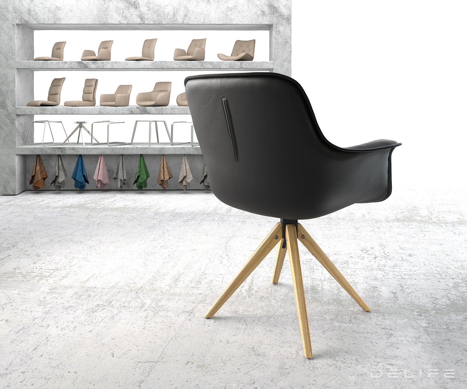 Blagovaonska stolica Kaira, Materijal: Koža