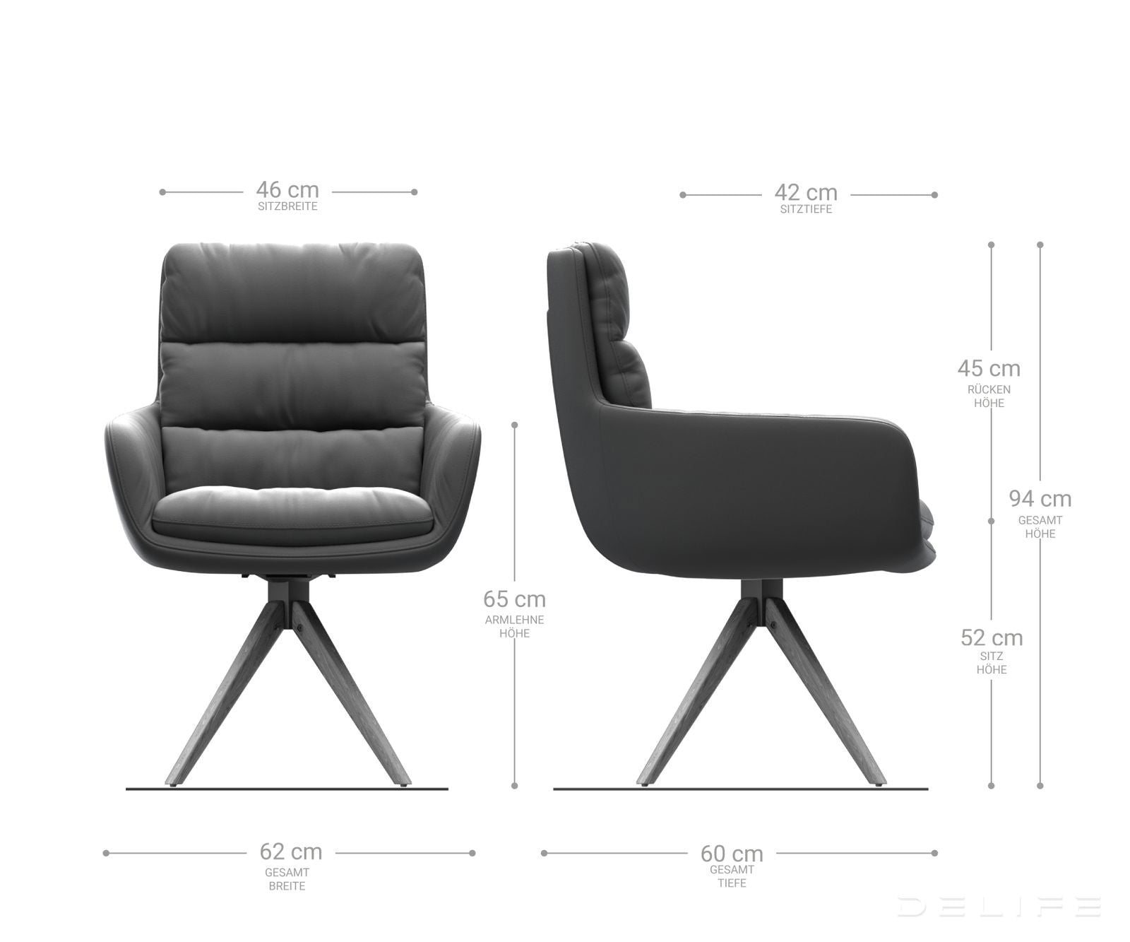 Blagovaonska stolica s rukonaslonom Abelia, Materijal: Baršun