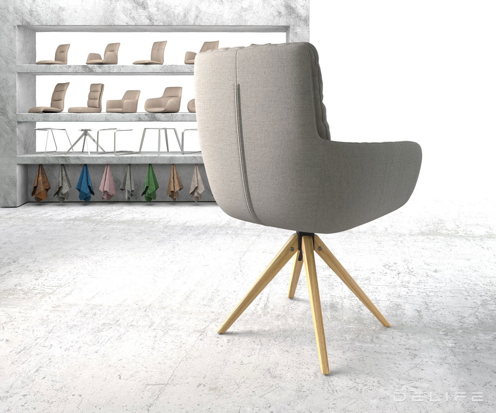 Blagovaonska stolica s rukonaslonom Abelia, Materijal: Ravno tkanje