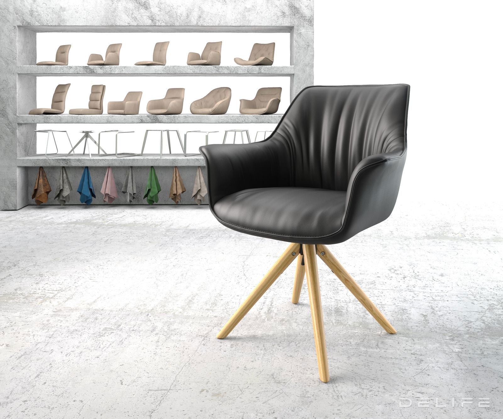 Blagovaonska stolica Keila, Materijal: Koža