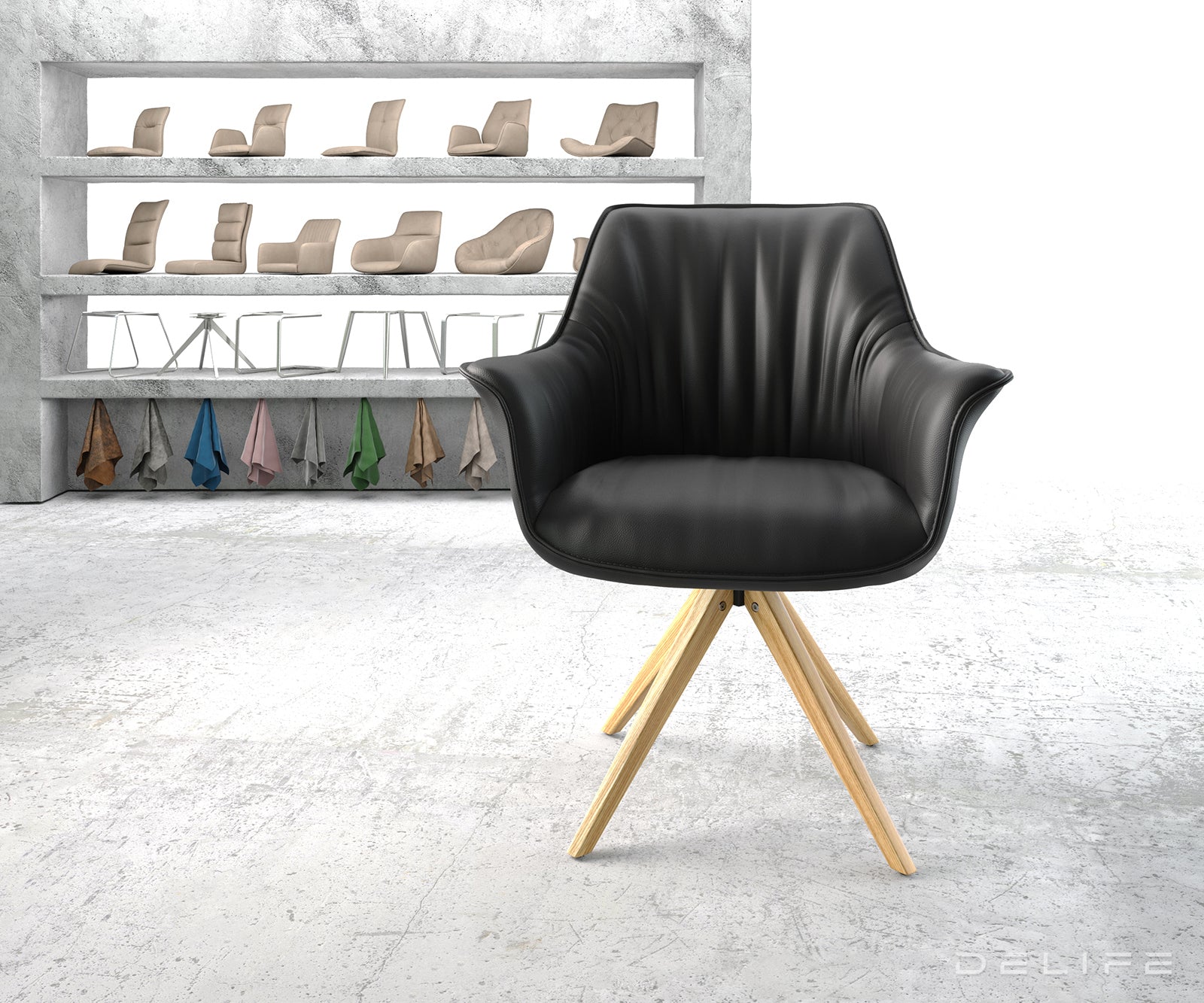 Blagovaonska stolica Keila, Materijal: Koža