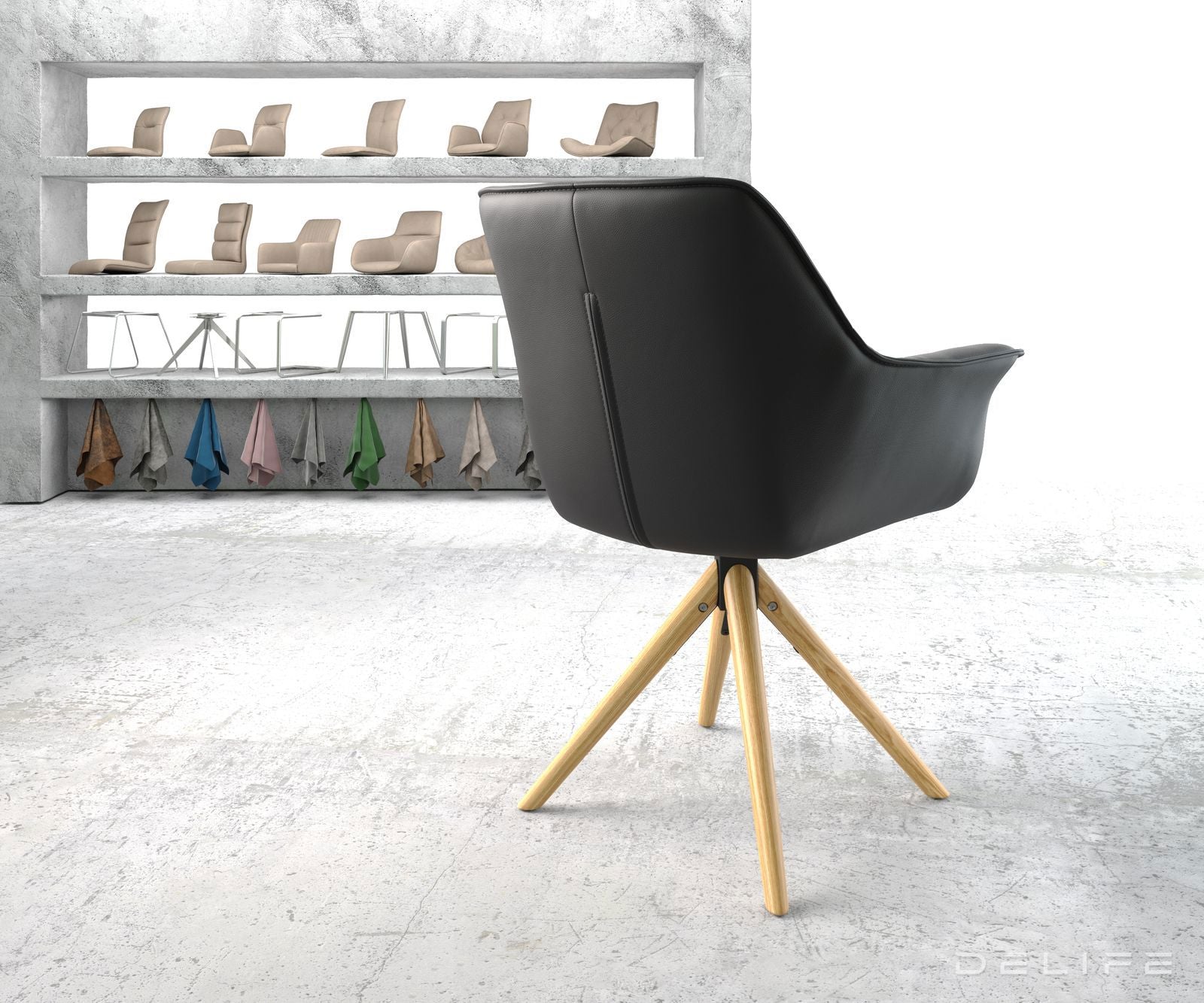 Blagovaonska stolica Keila, Materijal: Koža