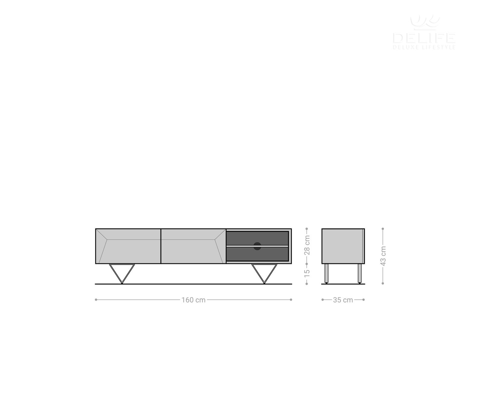 Komoda Kayu 200x35cm, Materijal: Bagrem