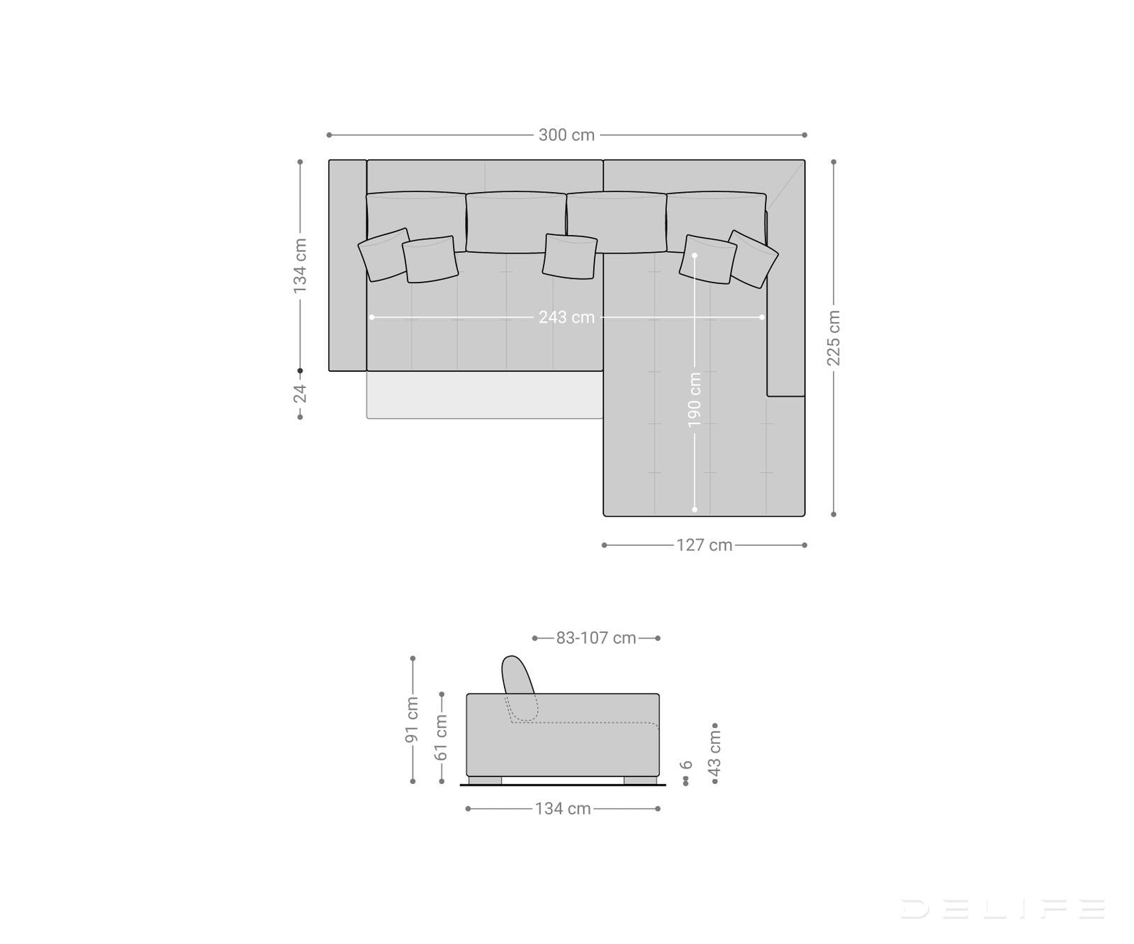 Kutna garnitura Nabor 300x225cm, Materijal: Mikrofibra