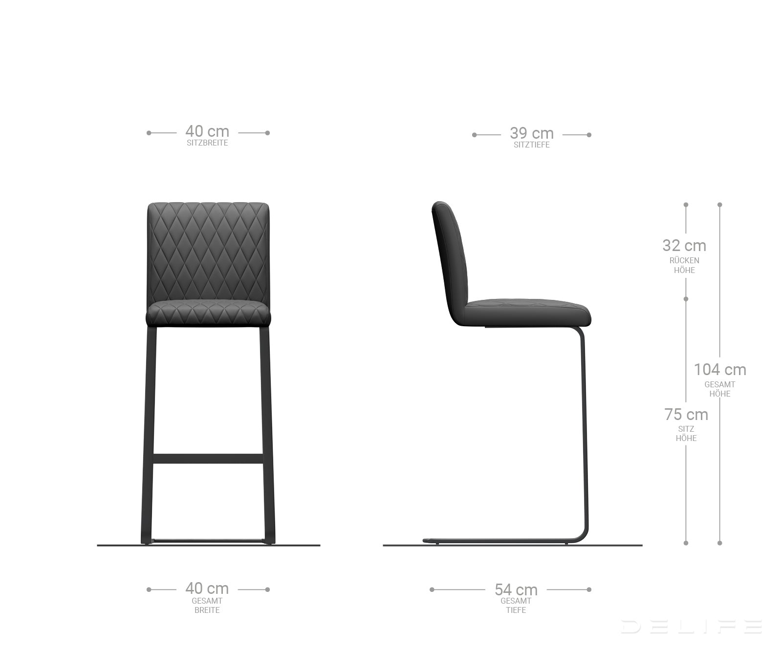 Barska stolica Earnest, Materijal: Mikrofibra