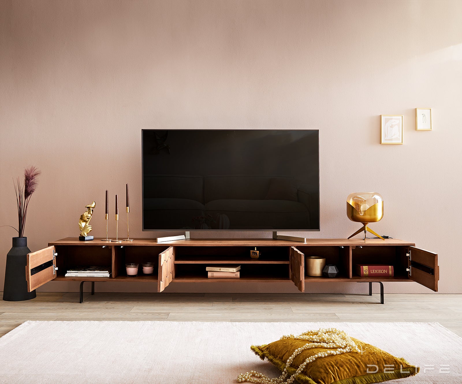 Komoda Fevo 4 vrata, Materijal: Bagrem