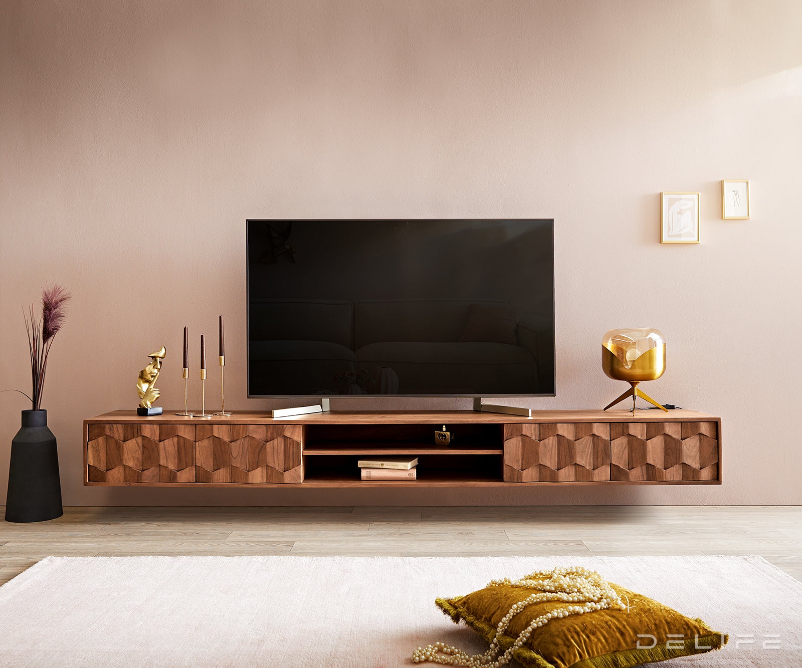 Komoda Fevo 4 vrata, Materijal: Bagrem