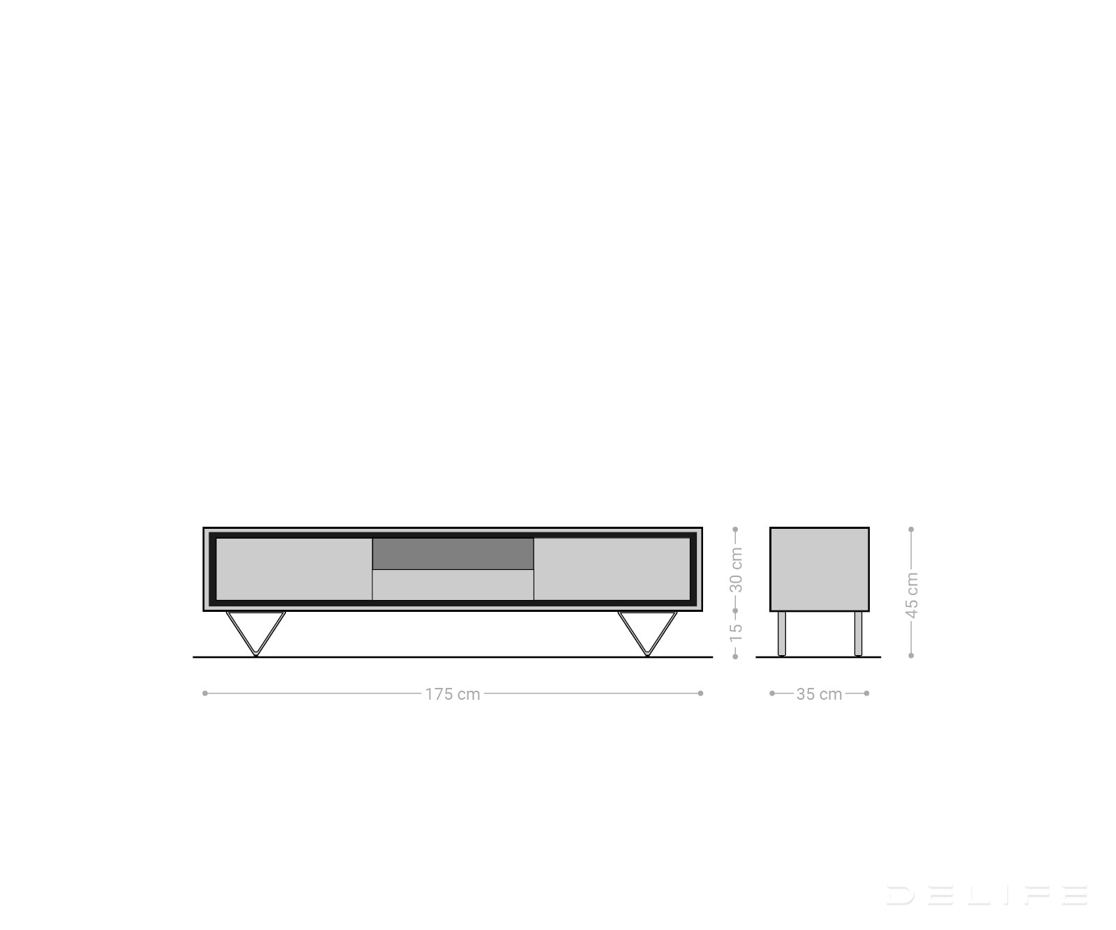 Komoda Stonegrace 175cm, Materijal: Bagrem