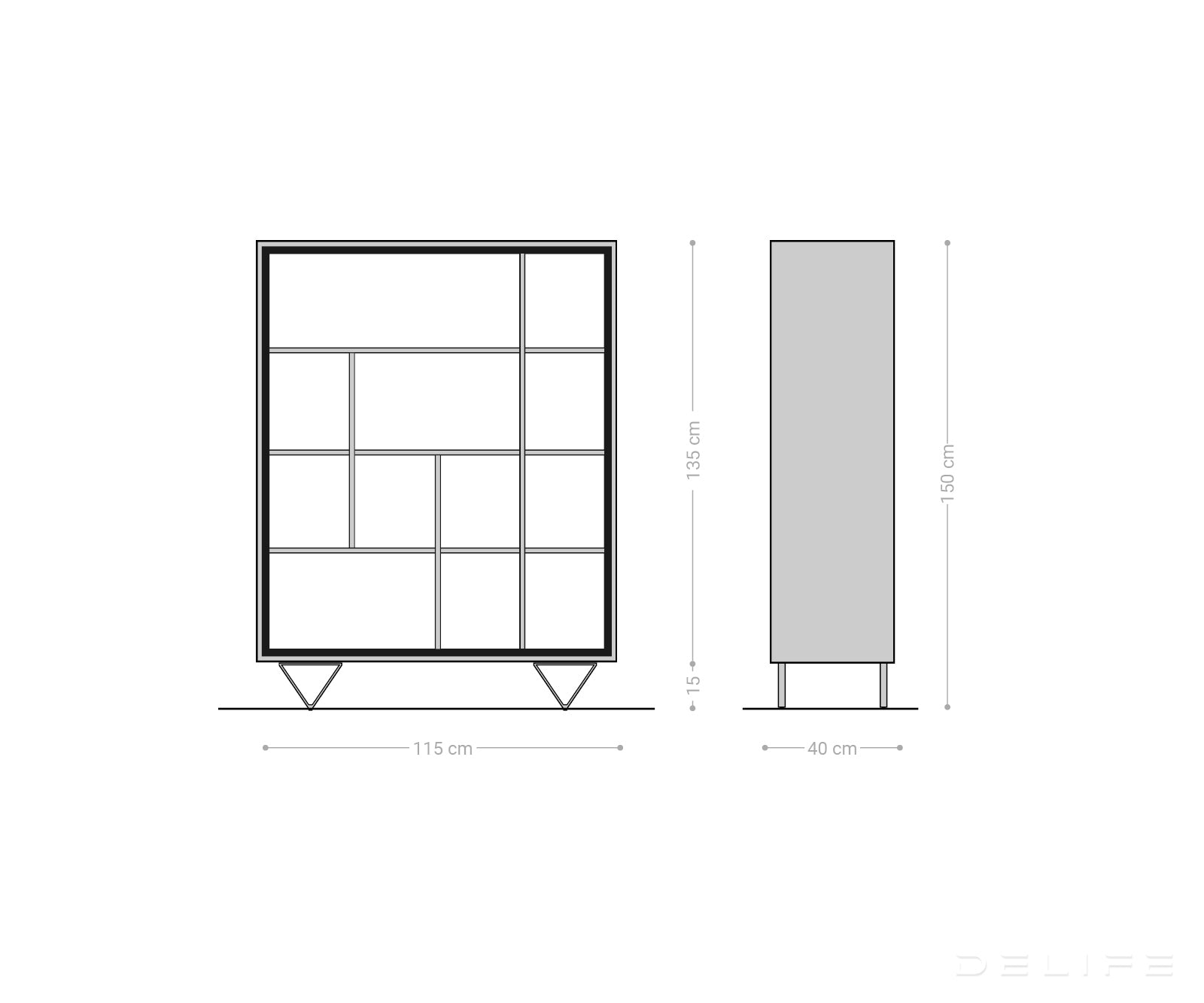 Poličar Stonegrace 120x150cm, Materijal: Bagrem