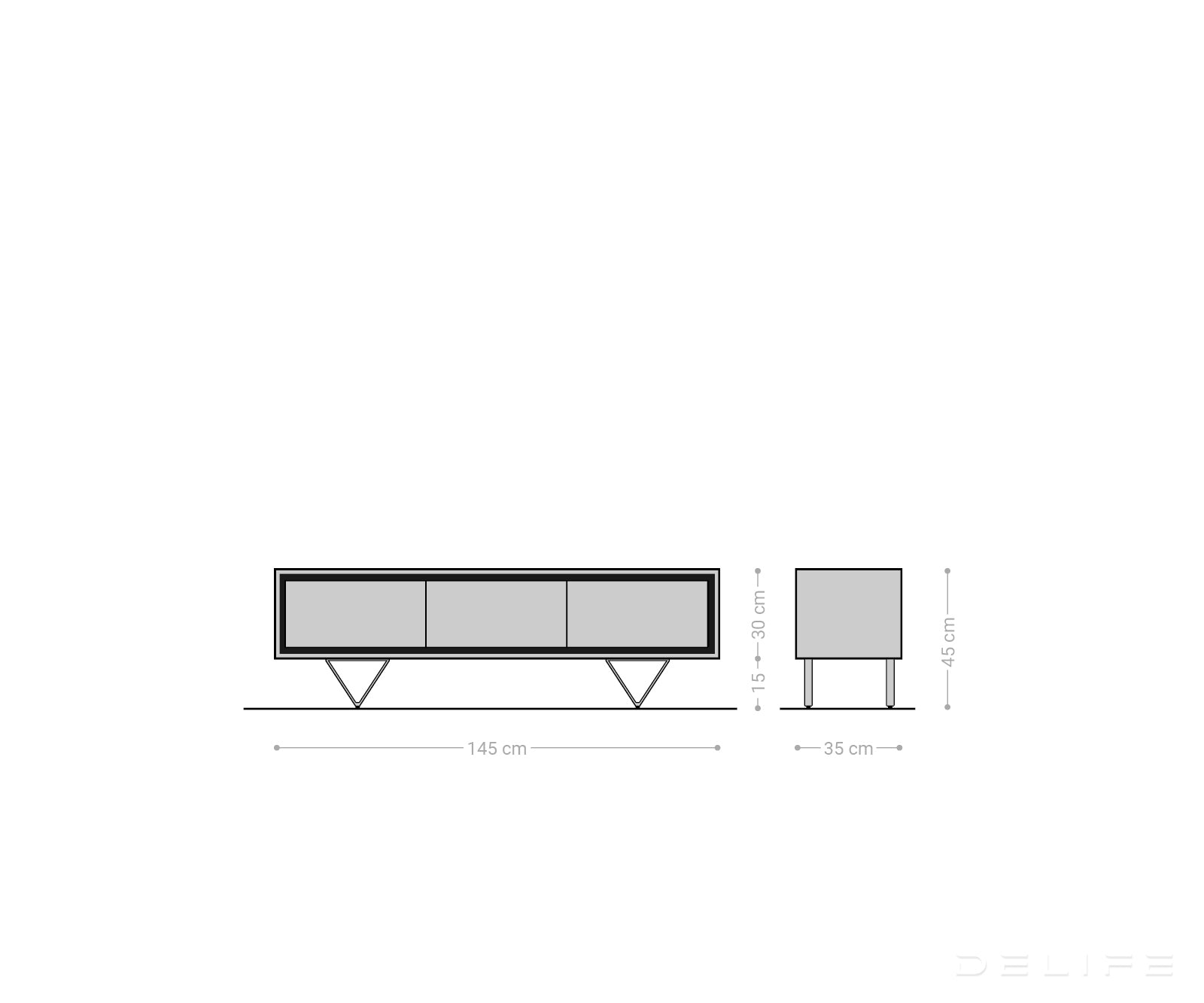 Komoda Stonegrace 145cm, Materijal: Bagrem
