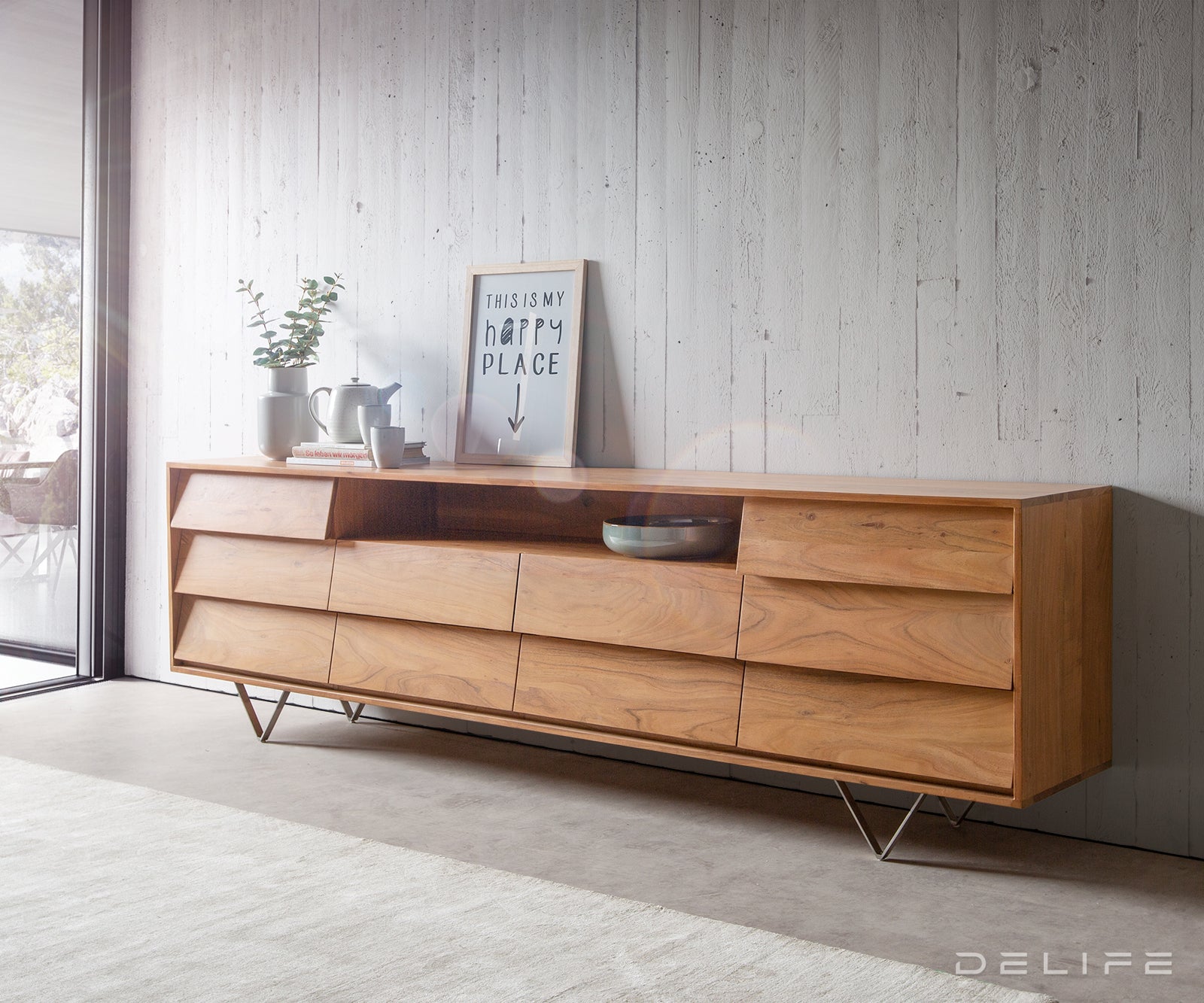 Komoda Eloi 240x40cm, Materijal: Bagrem