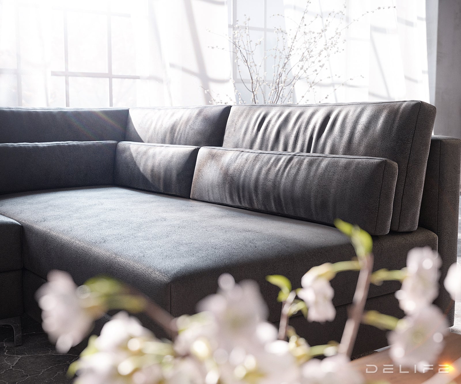 Kutna garnitura Elio 300x185cm, Materijal: Imitacija kože