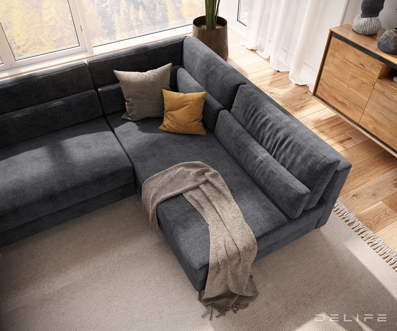 Kutna garnitura Elio 300x185cm, Materijal: Mikrofibra