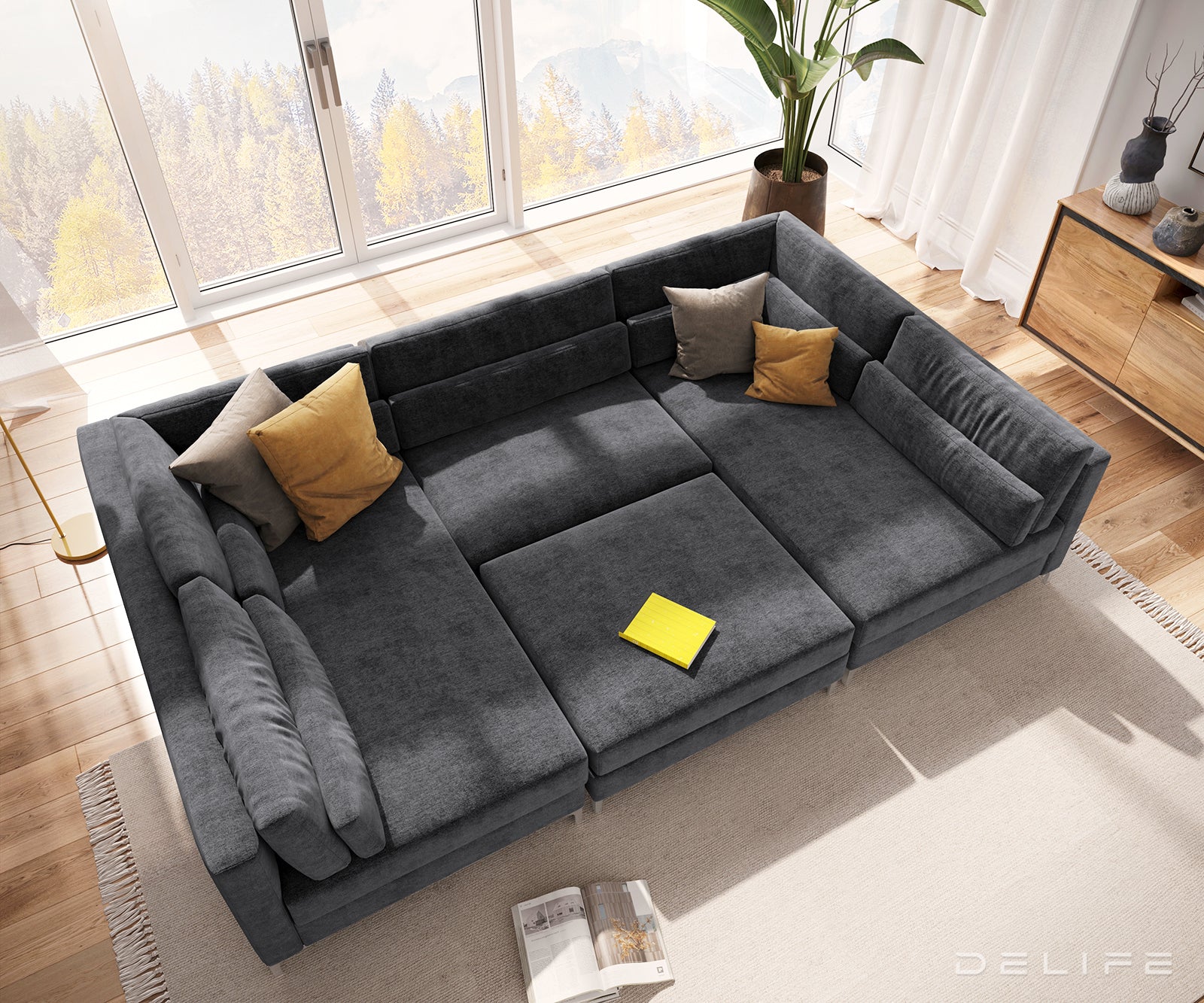 Kutna garnitura Elio 300x185cm, Materijal: Mikrofibra